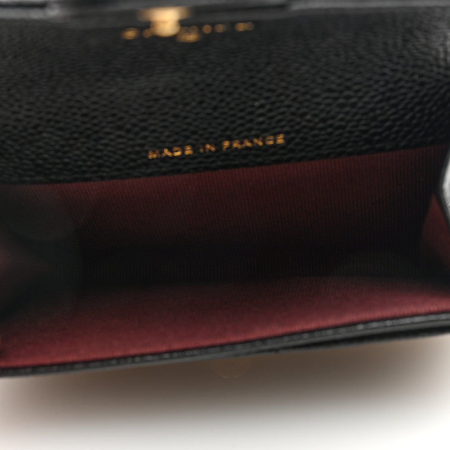 Caviar Quilted Flap Card Holder Wallet Black