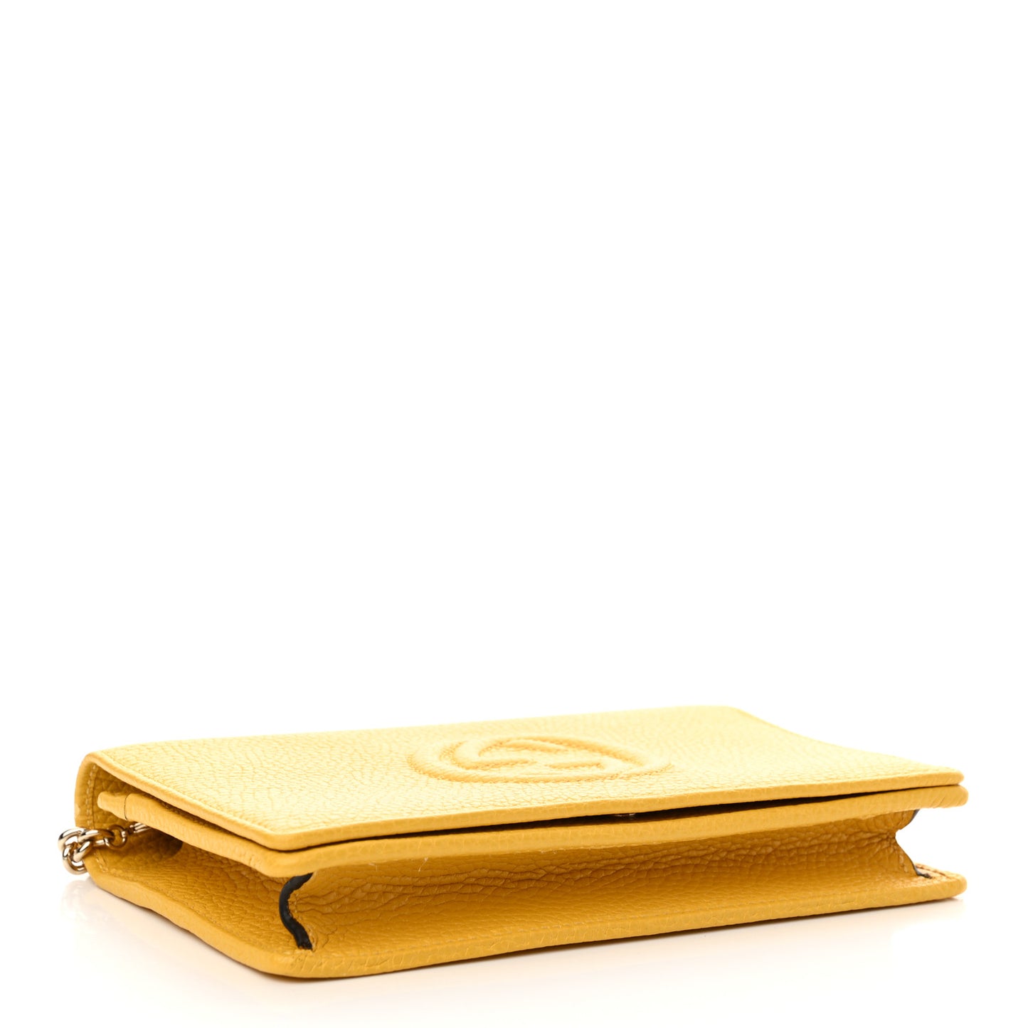 Pebbled Calfskin Soho Wallet On Chain New Buttercup