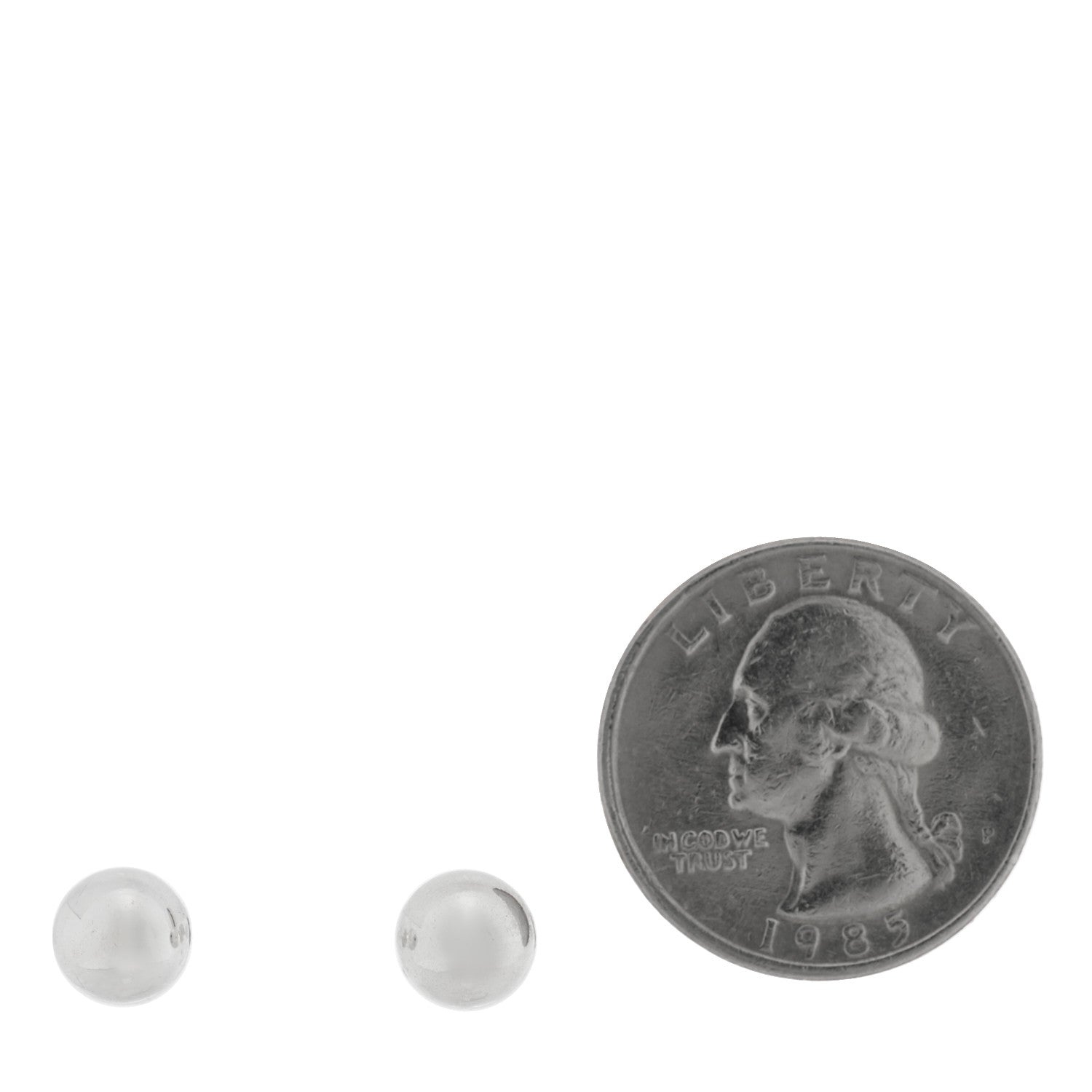 Tiffany Sterling Silver 8mm HardWear Ball Earrings 2 of 4