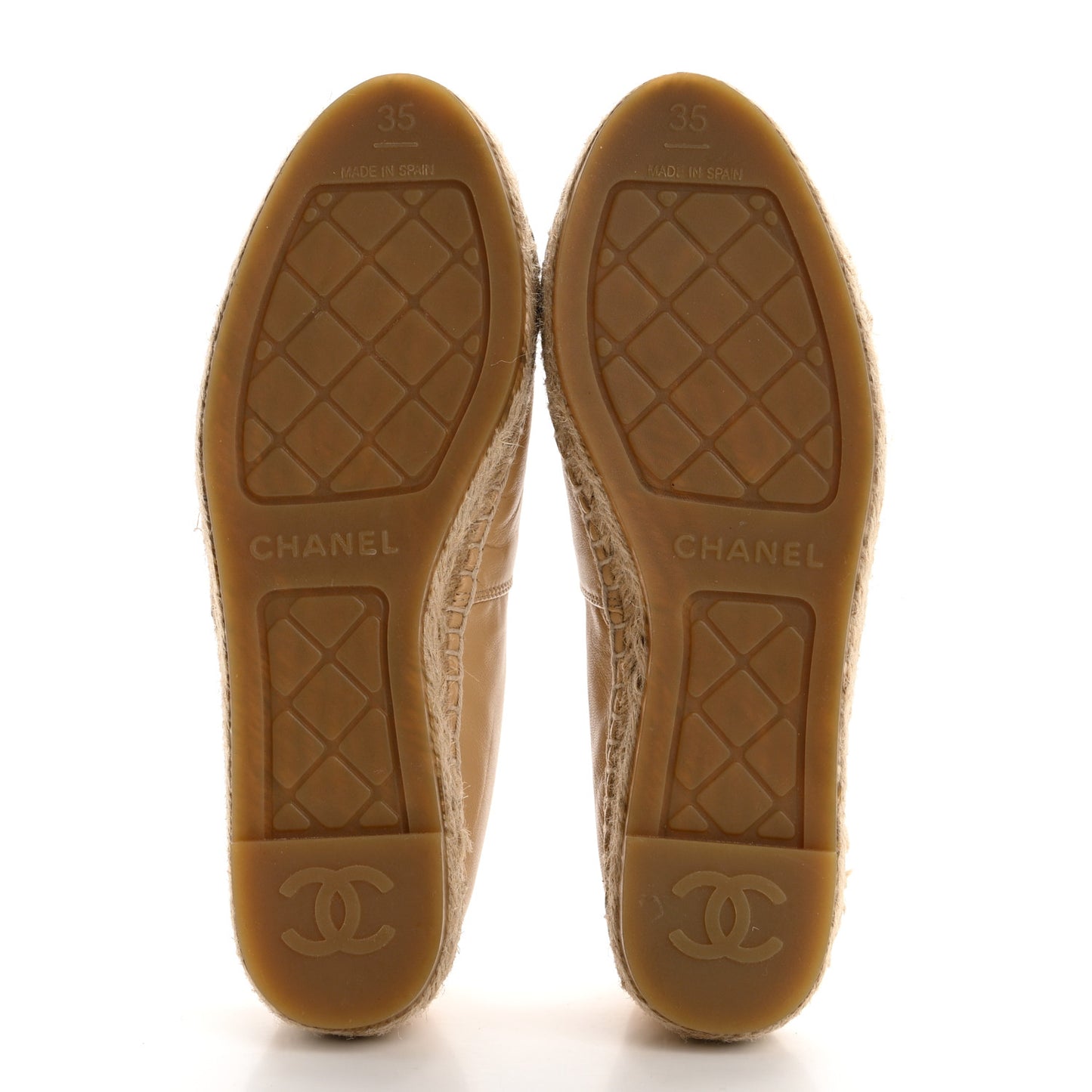 Lambskin CC Espadrilles 35 Beige Black