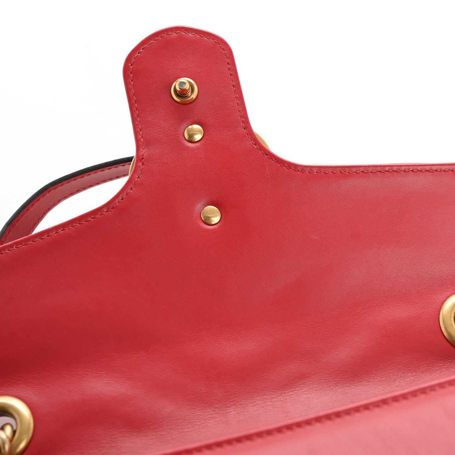 Calfskin Matelasse Small GG Marmont Shoulder Bag Hibiscus Red