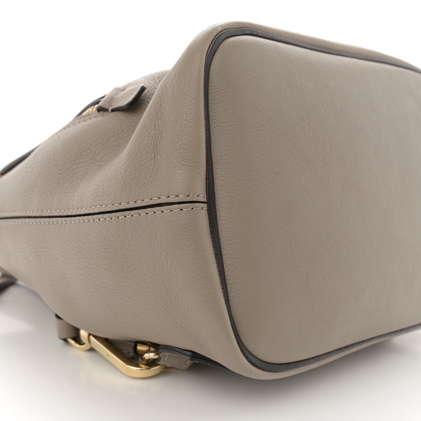 Suede Calfskin Small Faye Backpack Motty Grey