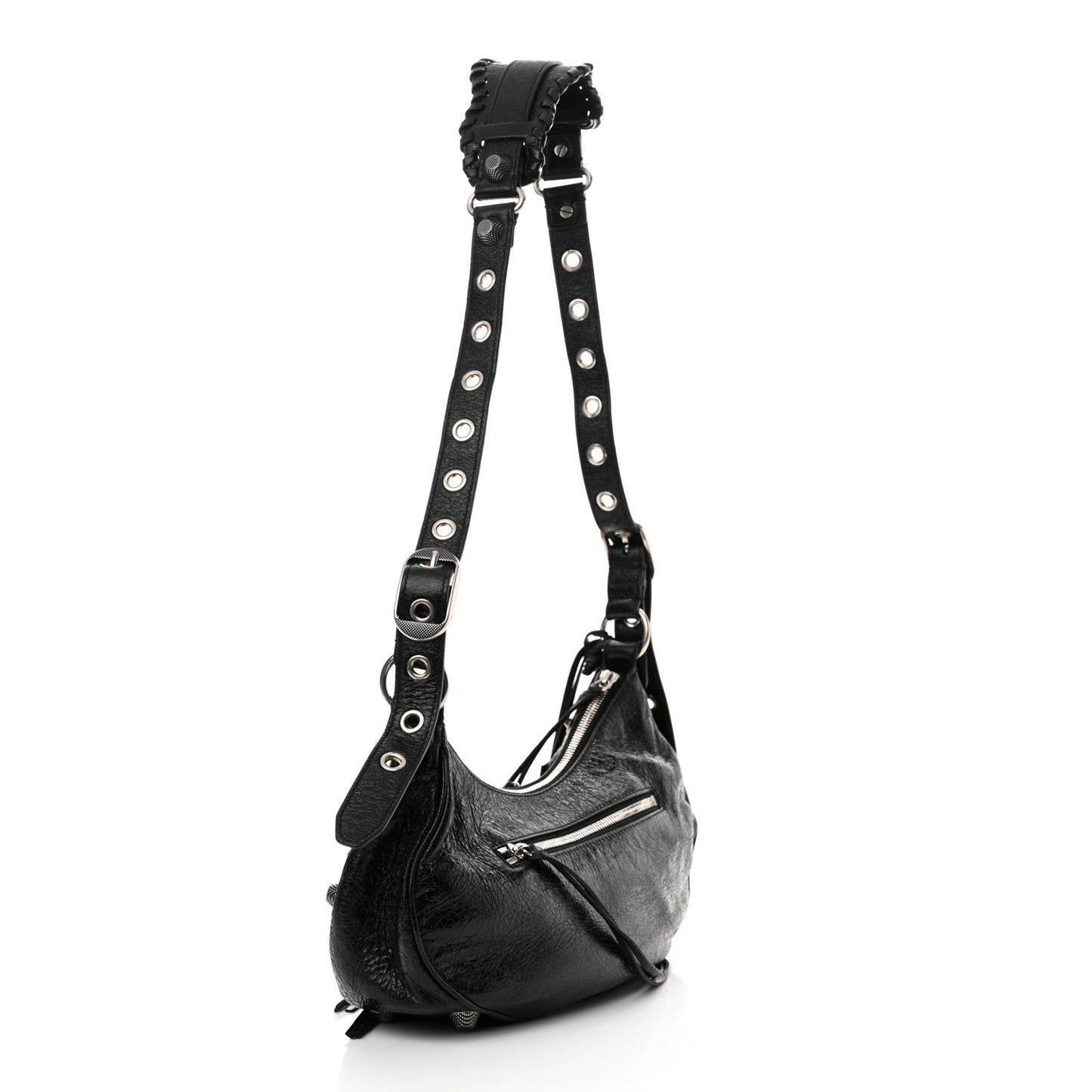 Agneau Arena Small Le Cagole Shoulder Bag Black