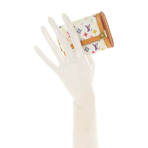Monogram Multicolor Porte-Monnaie Plat Coin Purse White
