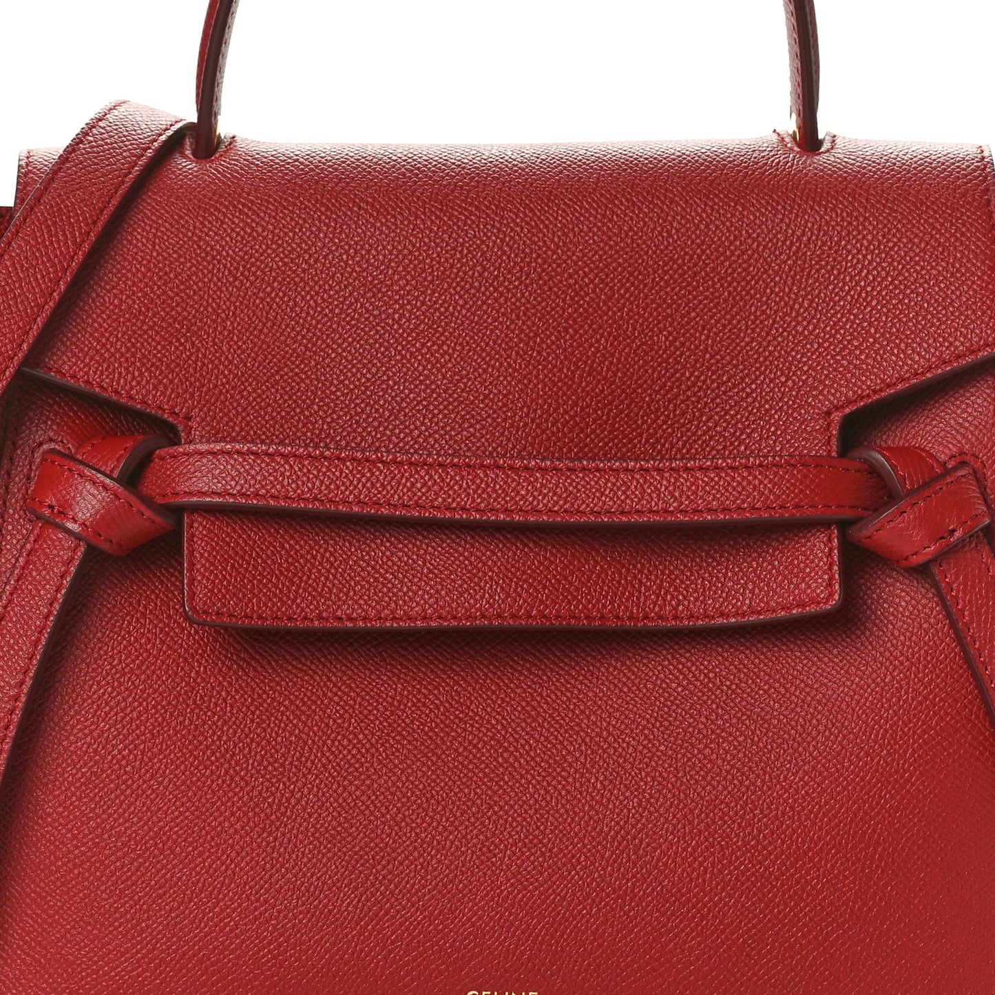 Grained Calfskin Micro Belt Bag Ruby