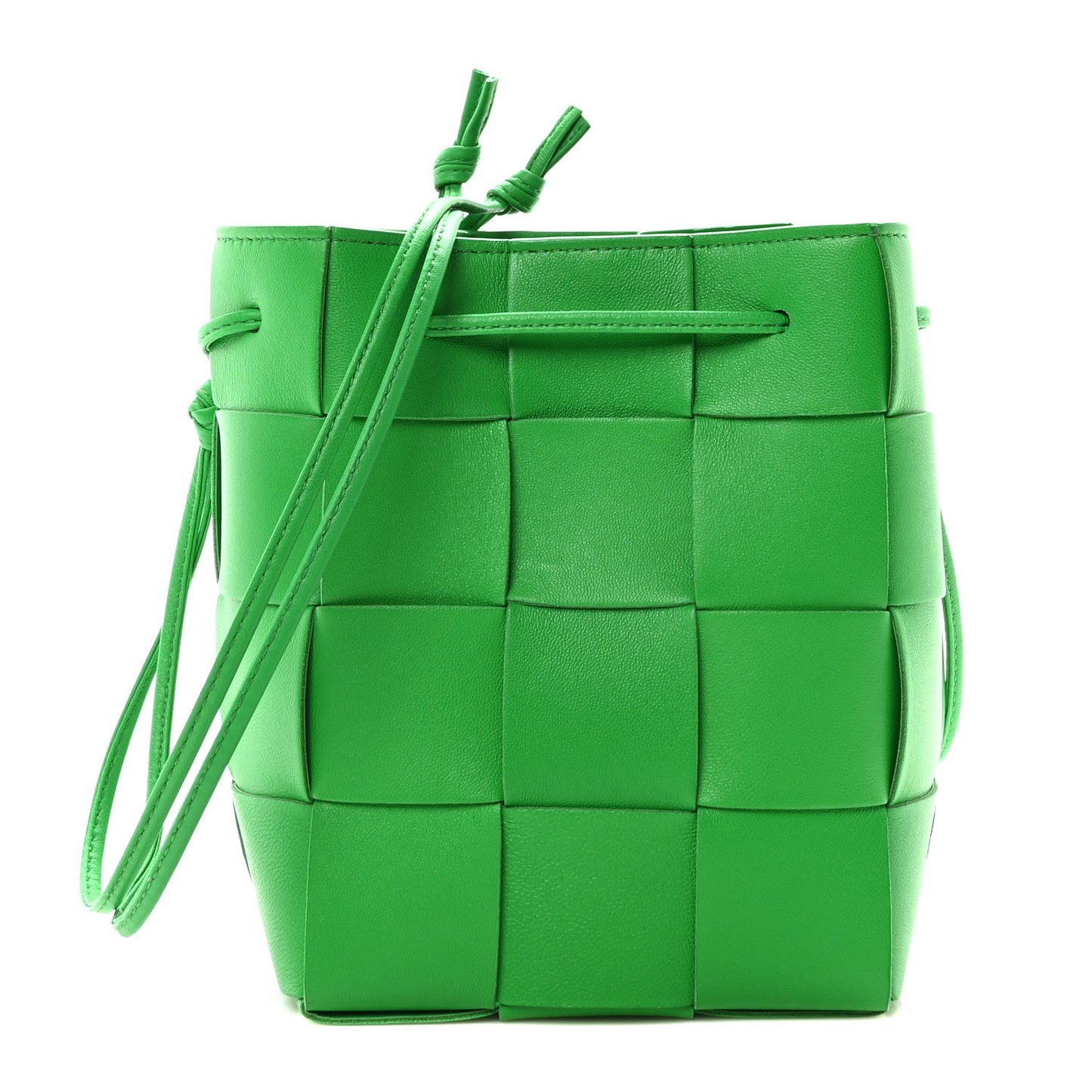 Nappa Maxi Intrecciato Small Cassette Bucket Bag Parakeet