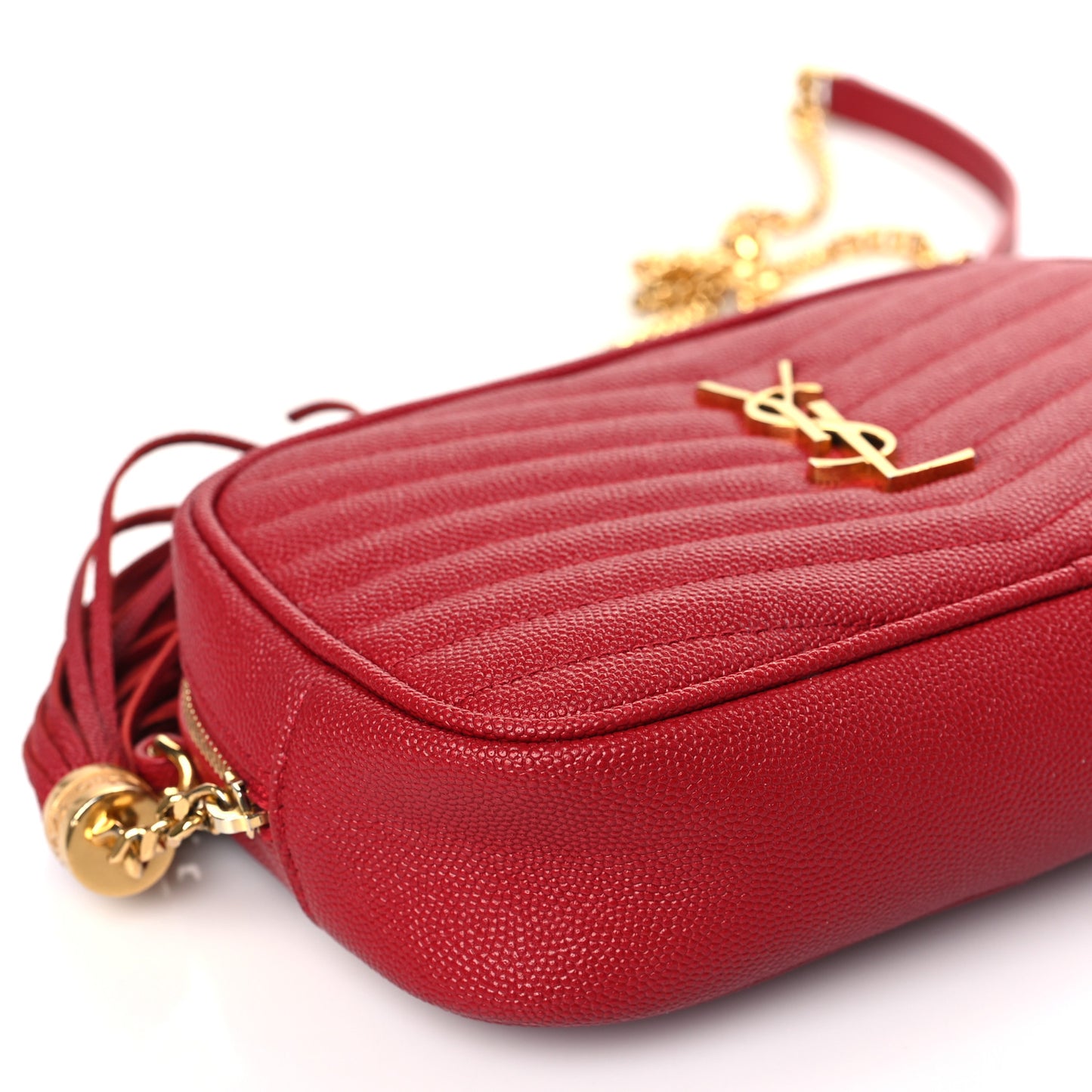Grain De Poudre Matelasse Monogram Mini Lou Camera Bag Opyum Red