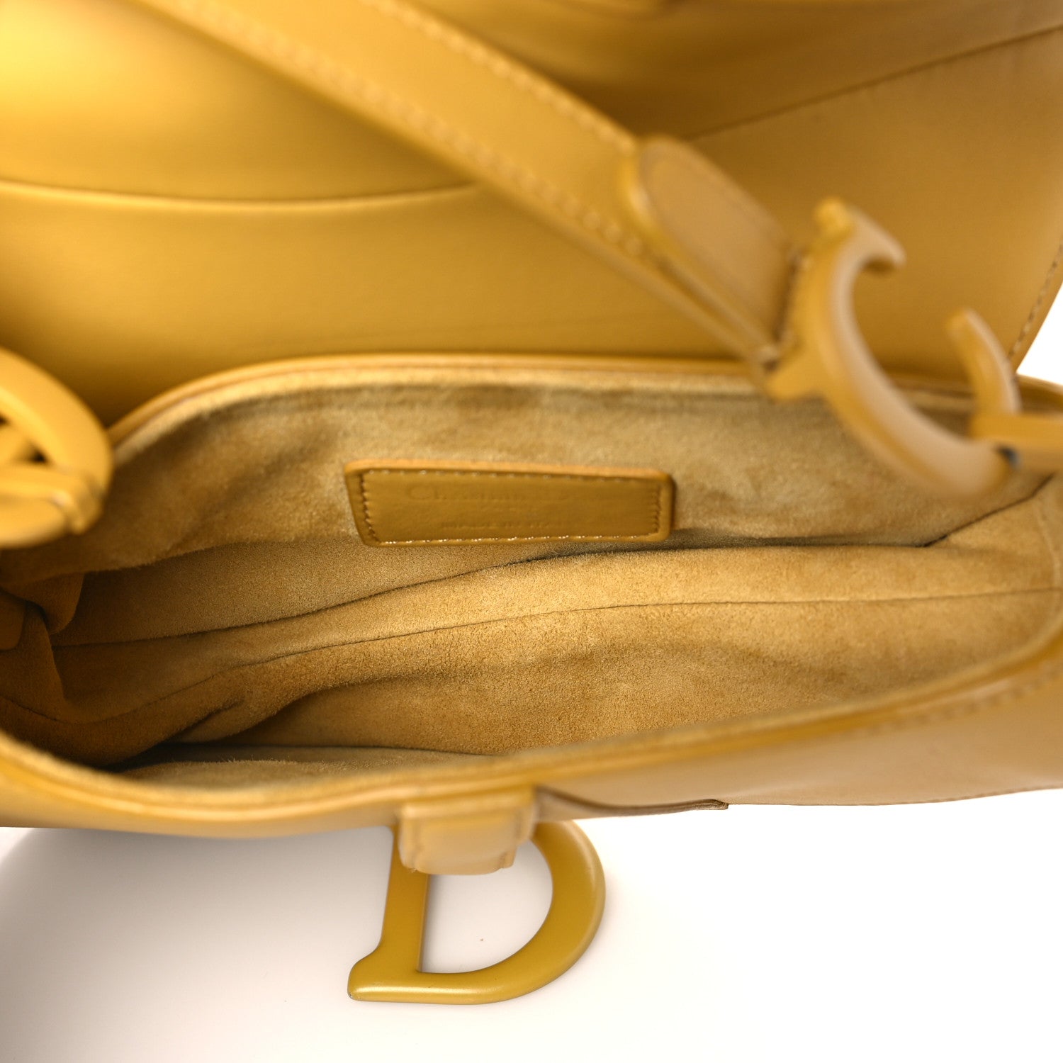 Christian Dior Ultra Matte Calfskin Mini Saddle Bag Yellow 5 of 11