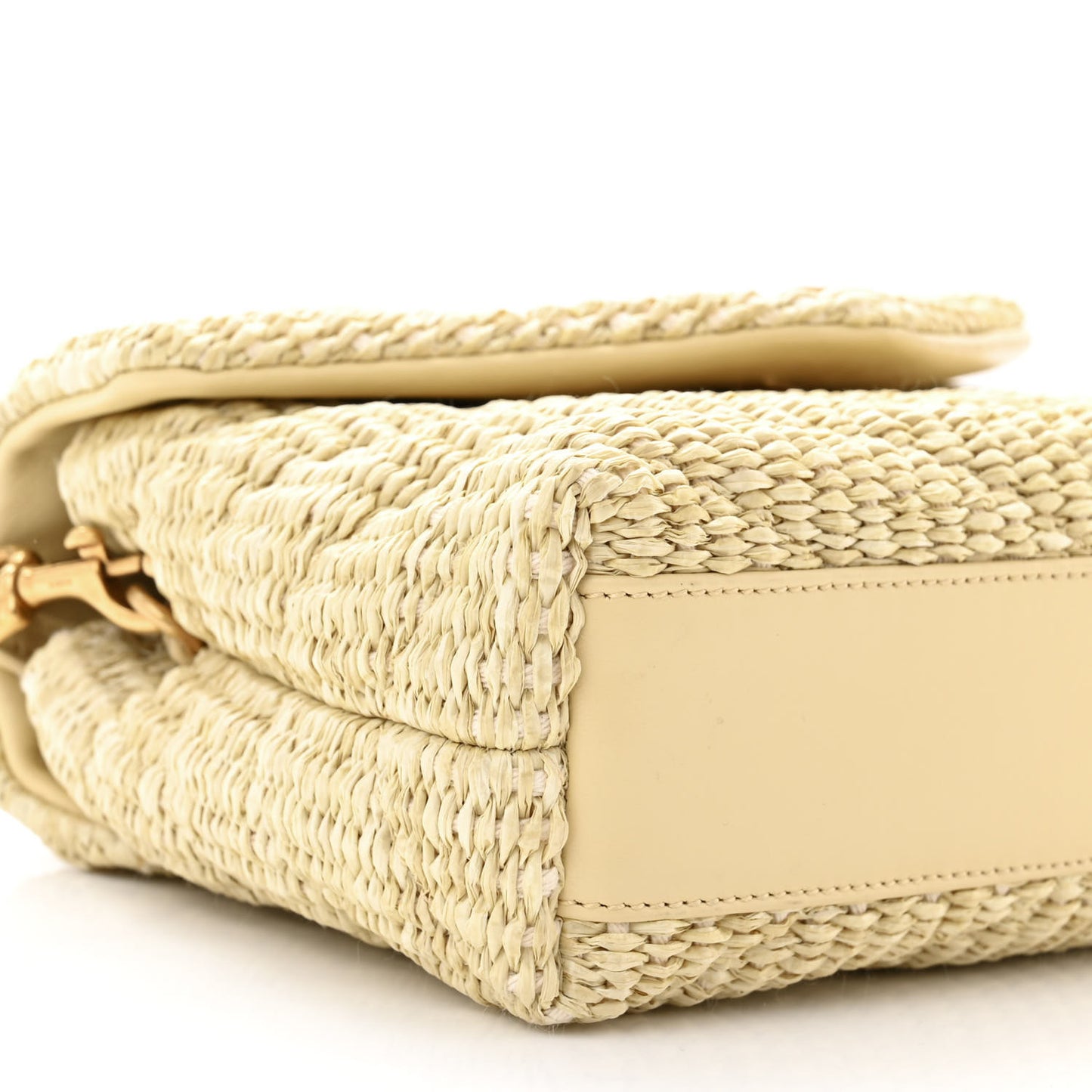 Raffia Monogram Toy Loulou Chain Satchel Naturale