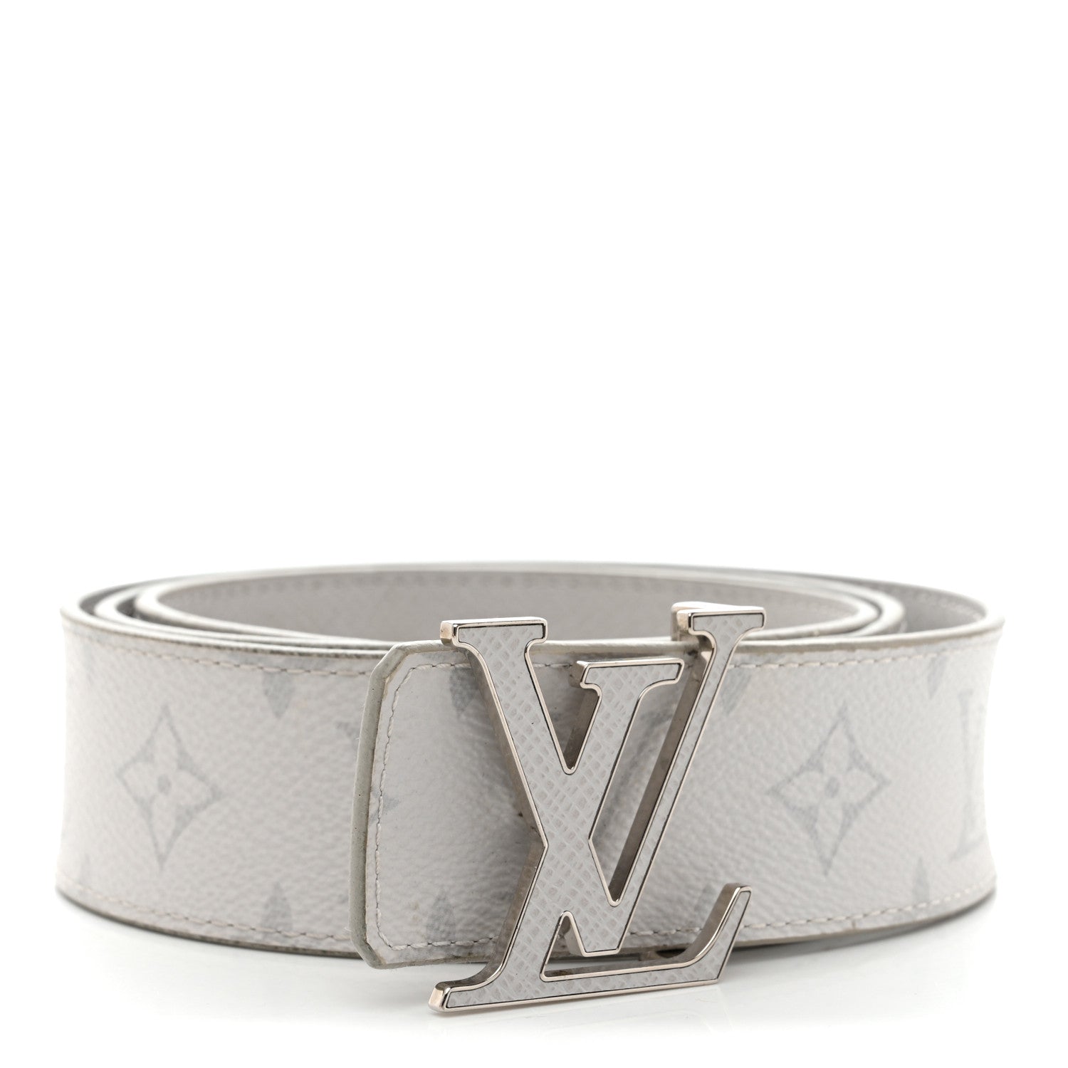 Louis Vuitton Taiga Monogram 40mm LV Initiales Belt 95 38 White