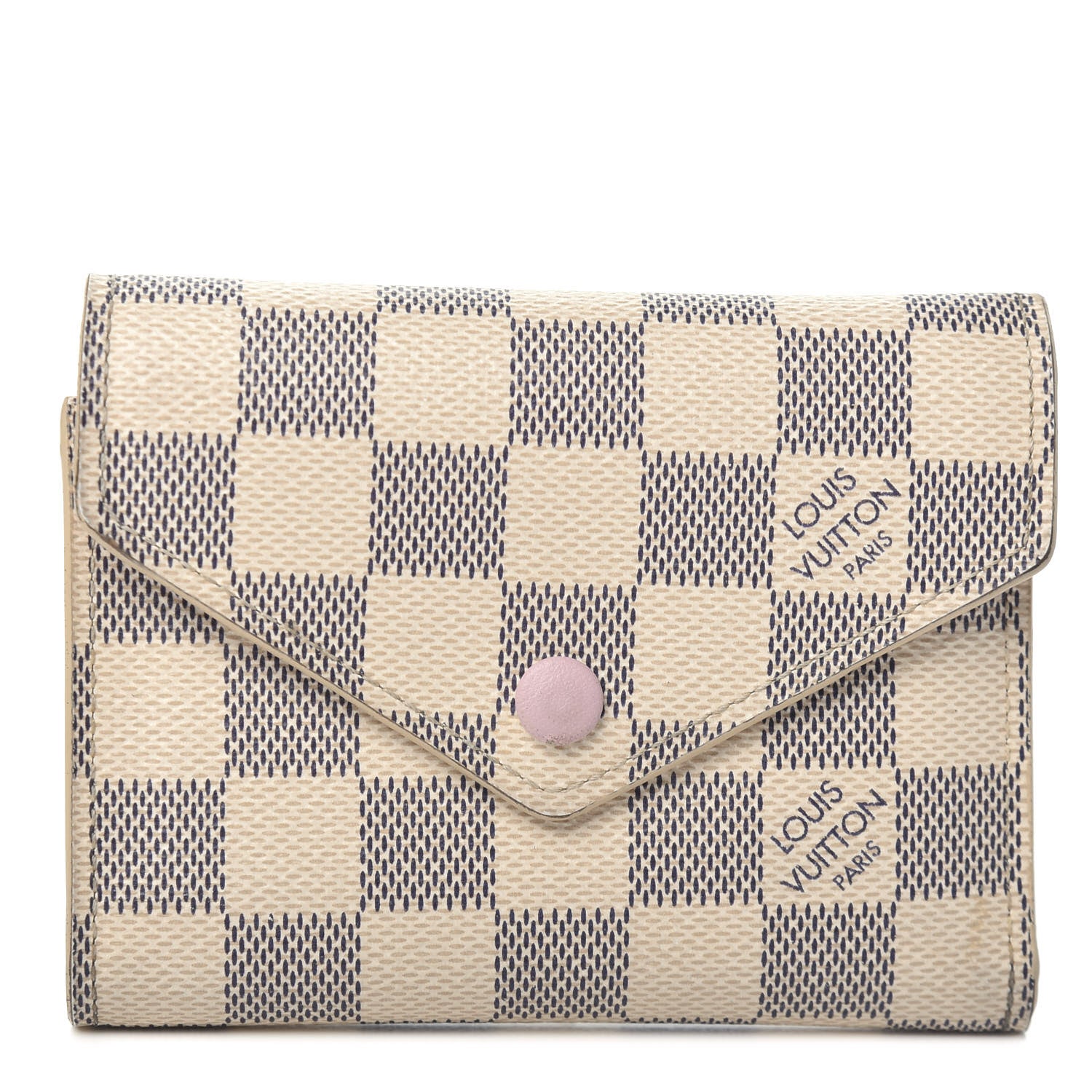 Louis Vuitton Damier Azur Victorine Wallet Rose Ballerine 1 of 6