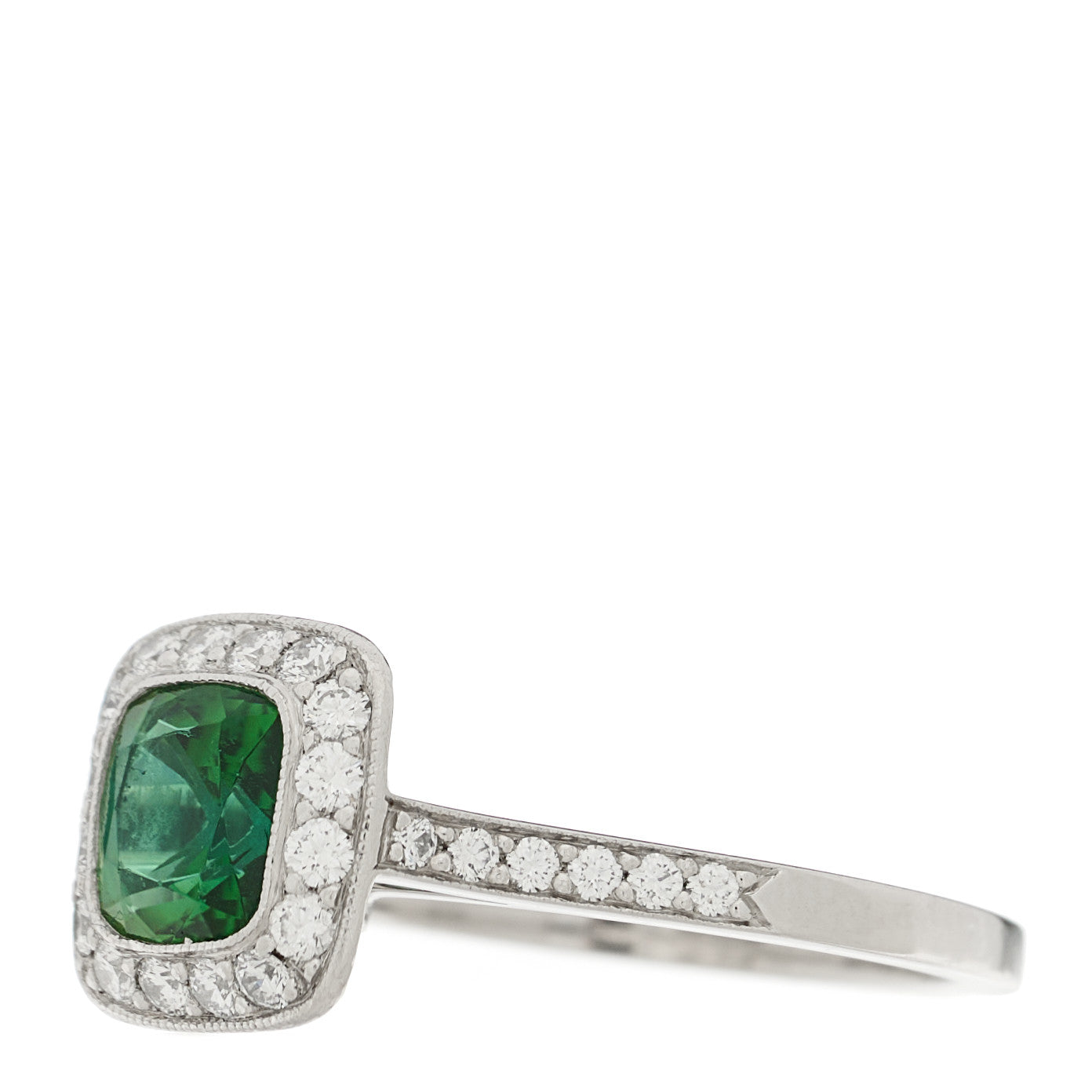 Platinum Diamond Green Tourmaline Legacy Ring 51 5.75