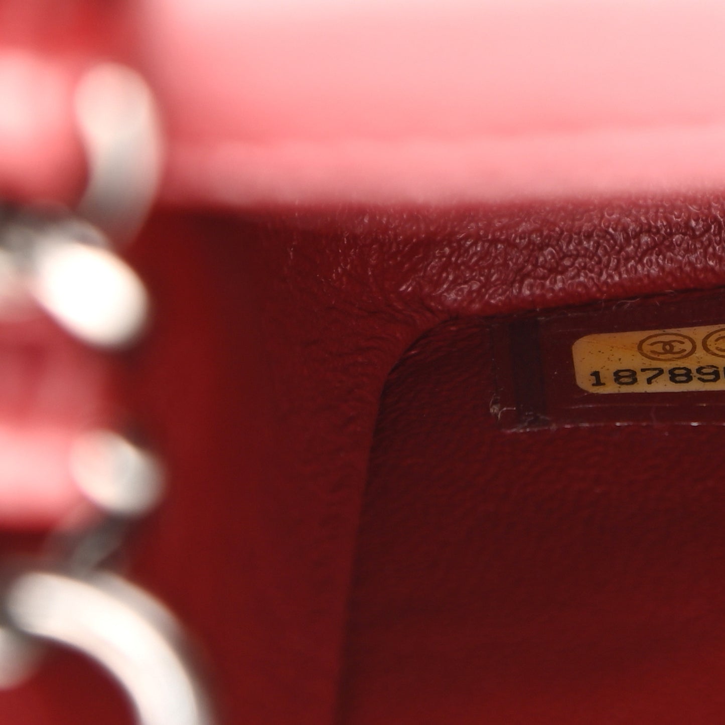 Lambskin Quilted Mini Rectangular Flap Dark Red