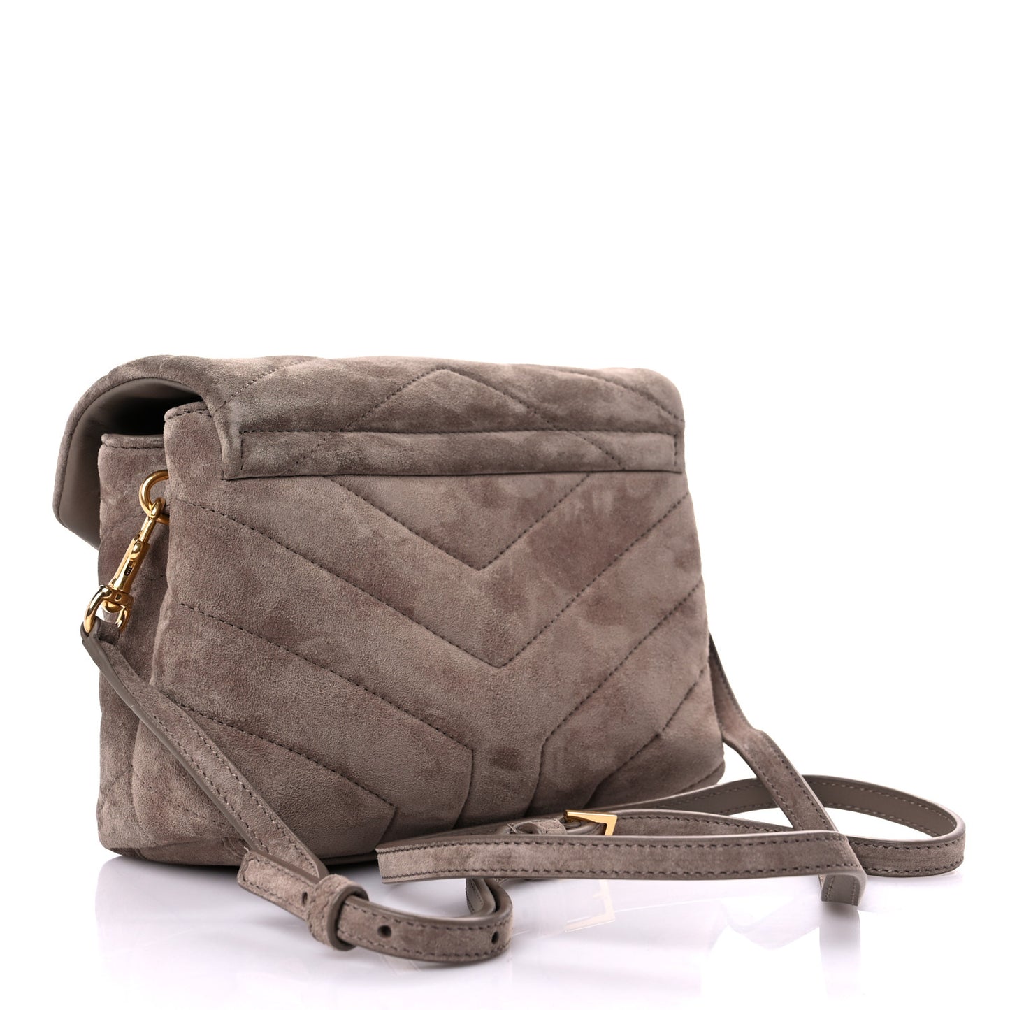Suede Toy Loulou Shoulder Bag Fog
