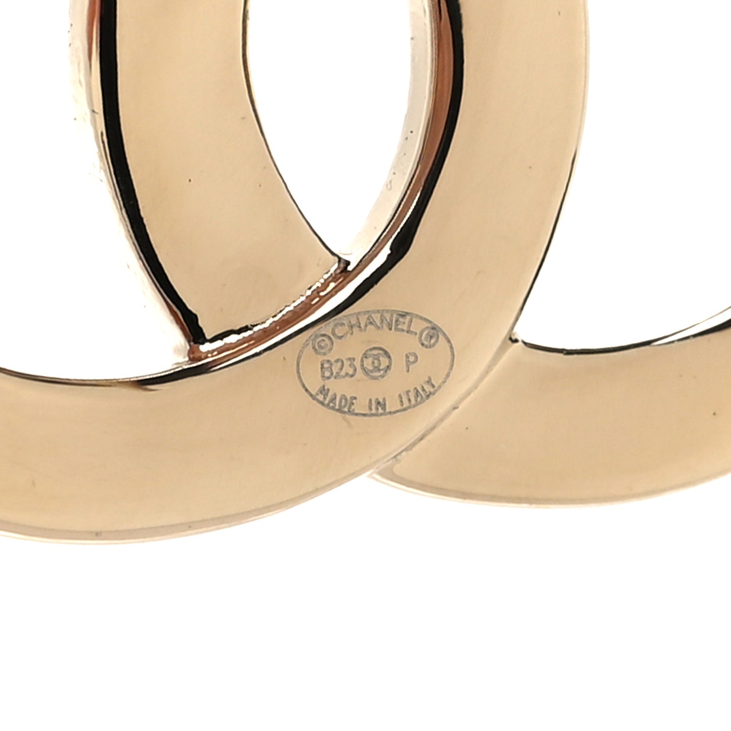 Textured Metal Crystal CC Earrings Gold