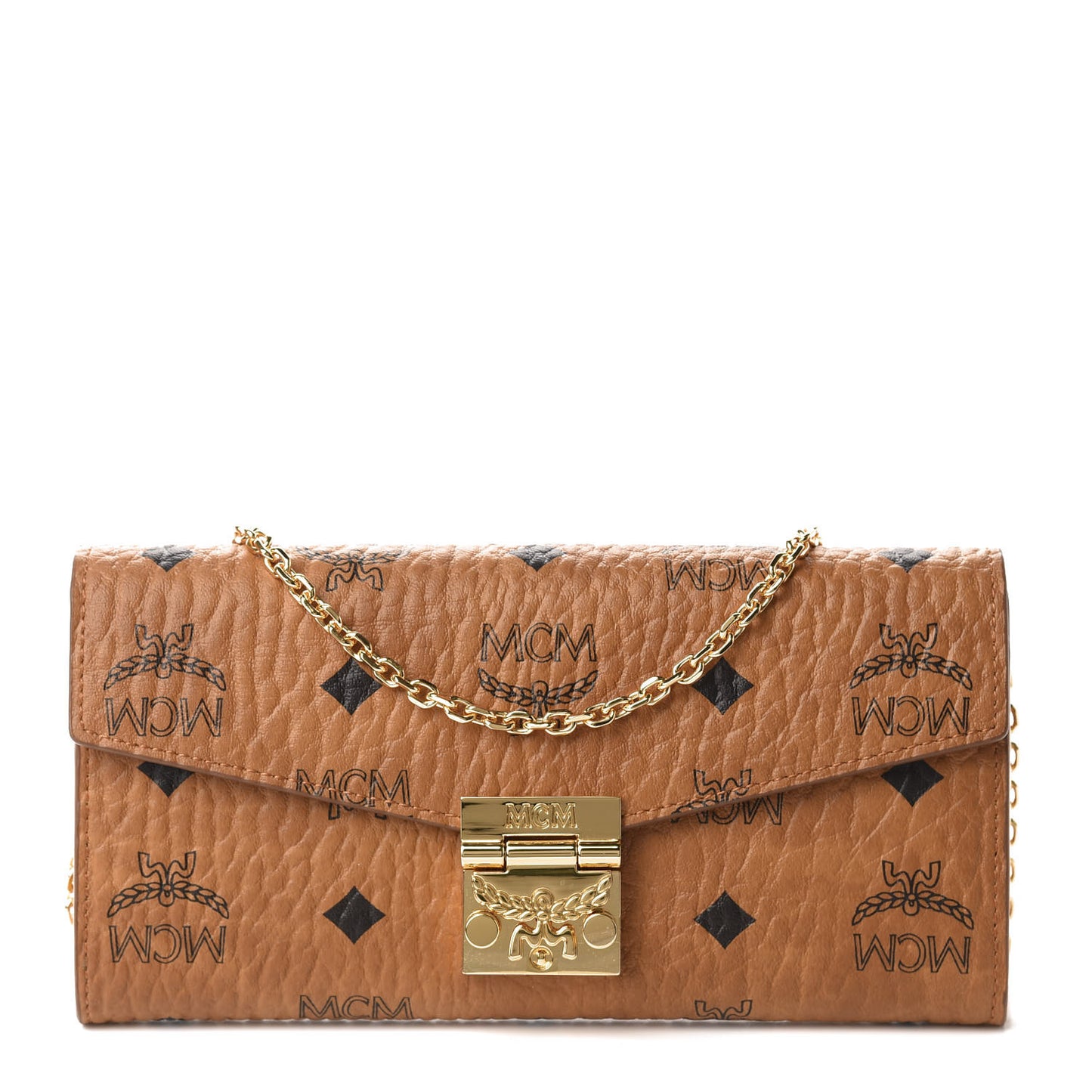 Visetos Large Patricia Wallet On Chain Cognac