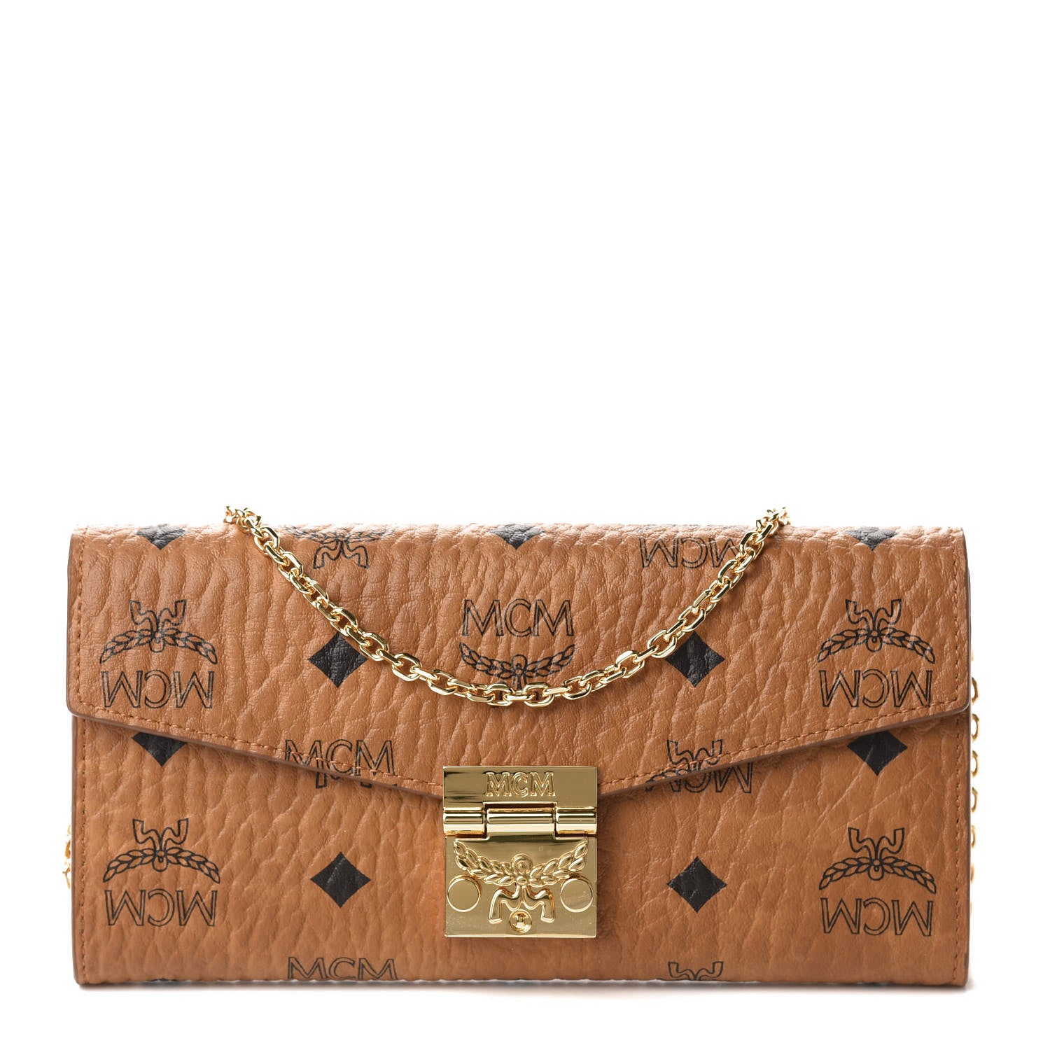 MCM Visetos Large Patricia Wallet On Chain Cognac 1 of 9