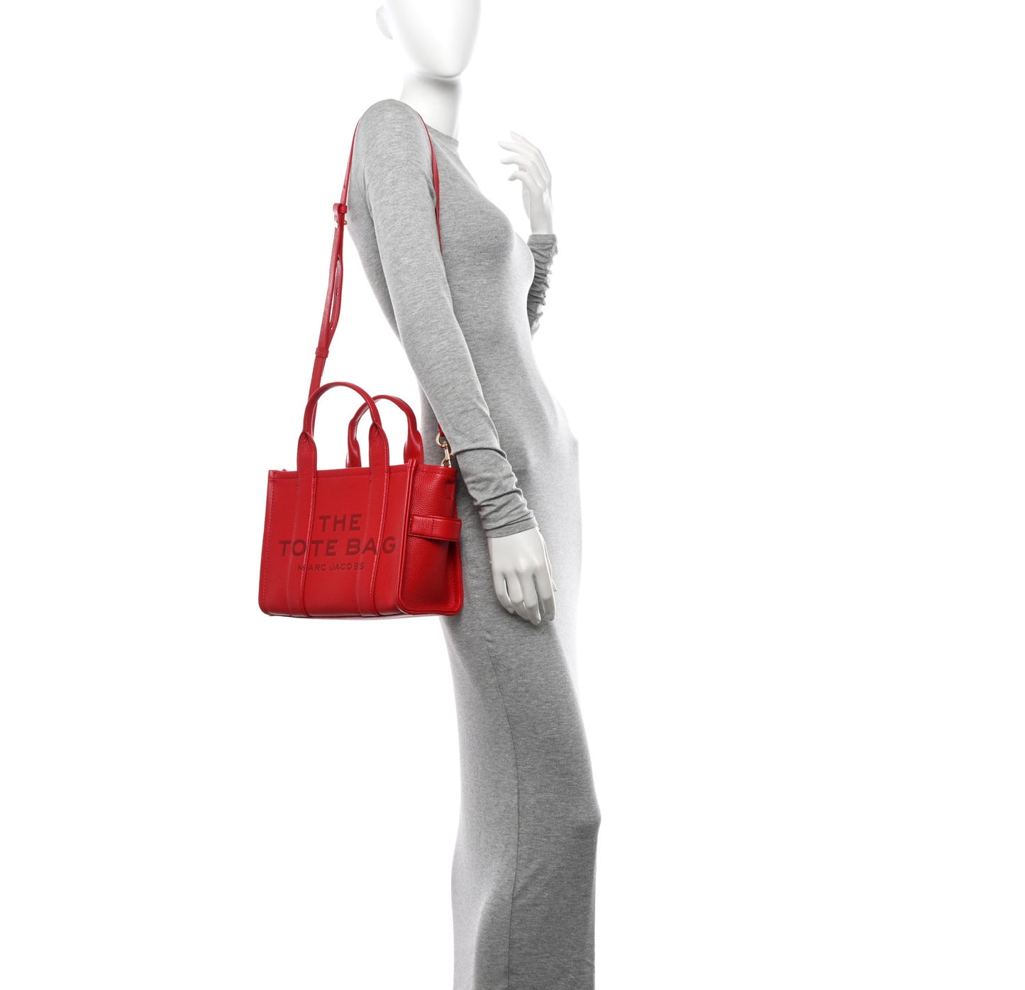 Grained Calfskin Small The Tote Bag True Red