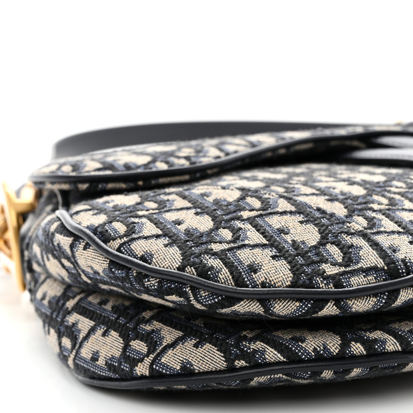 CHRISTIAN DIOR Oblique Saddle Bag With Strap Blue