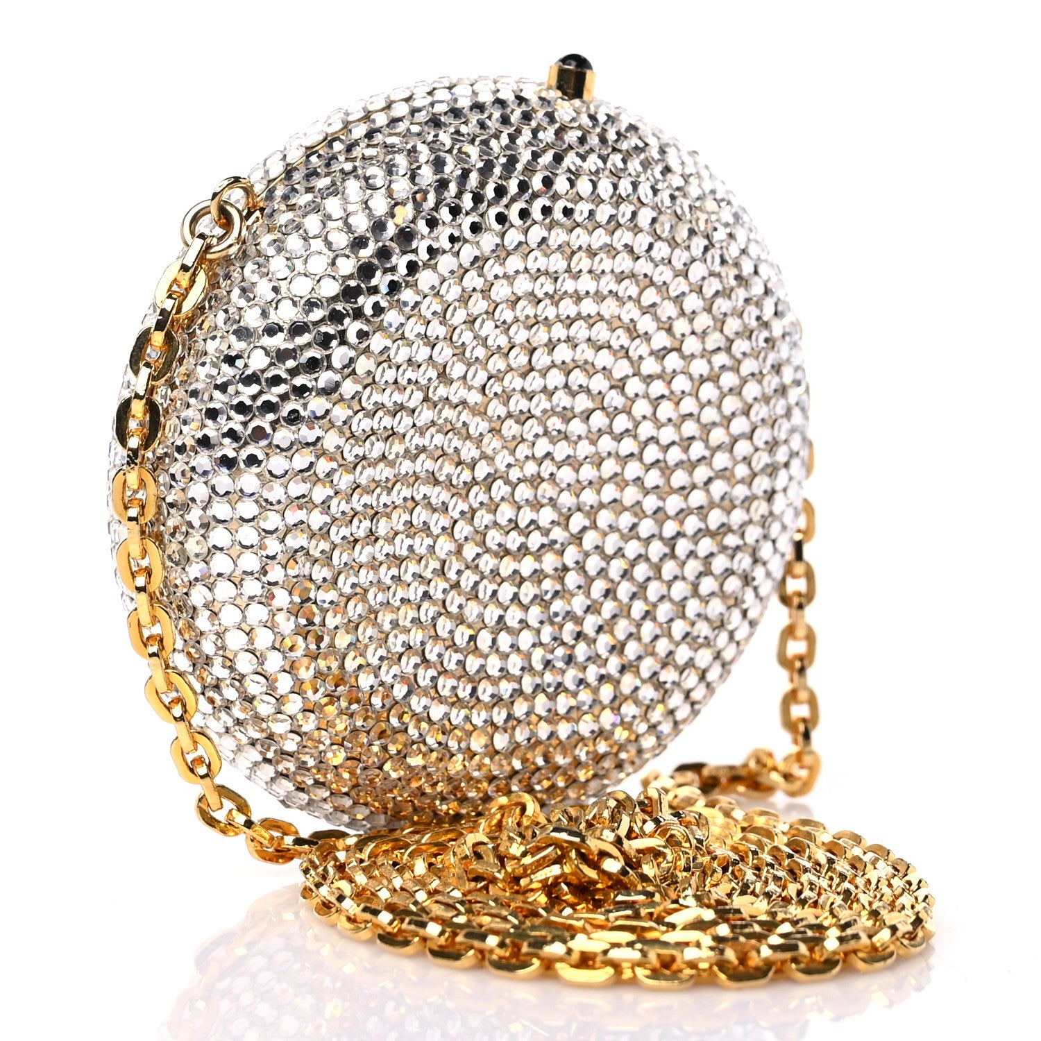 Judith Leiber Swarovski Crystal Clutch Silver Black 2 of 11
