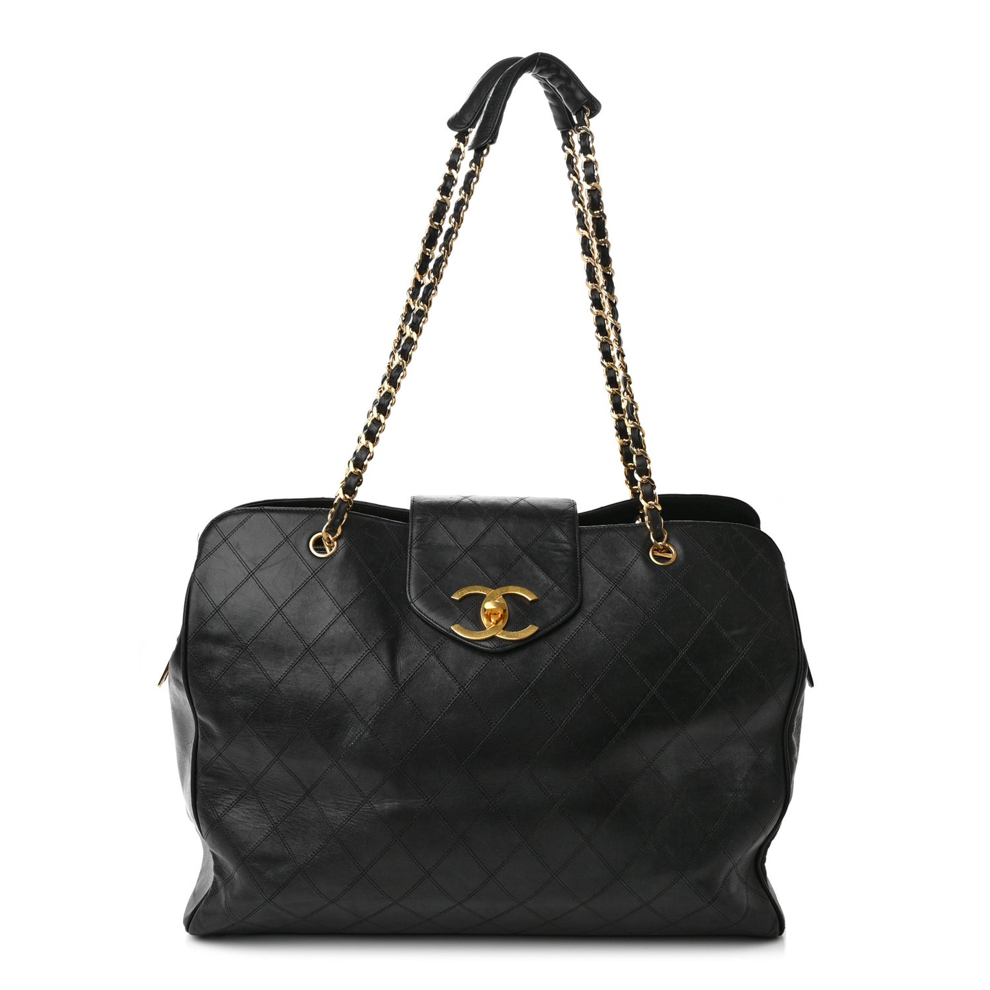 Calfskin Stitched XL Weekender Black