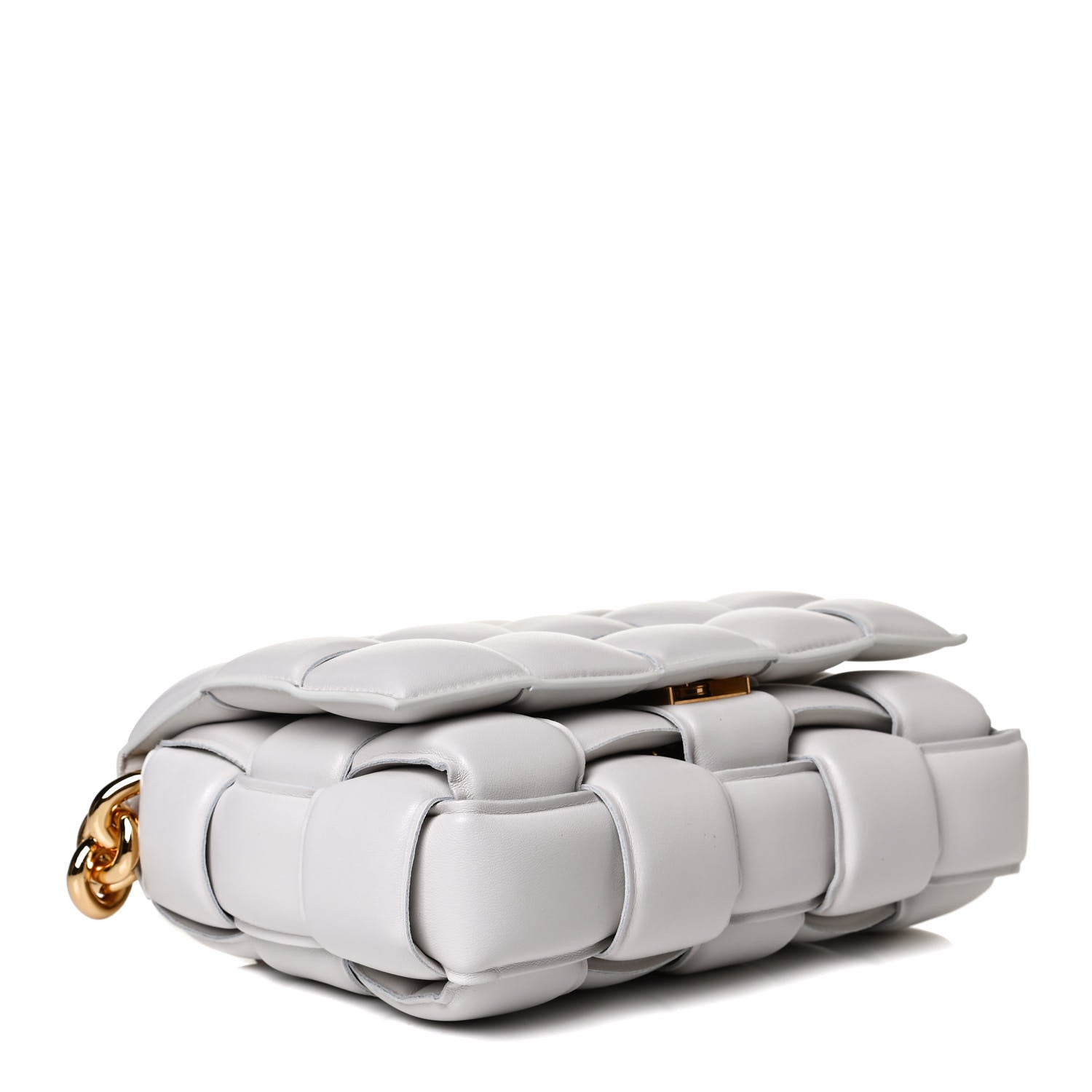 Bottega Veneta Lambskin Maxi Intreccio Padded Chain Cassette Crossbody Bag White 5 of 15