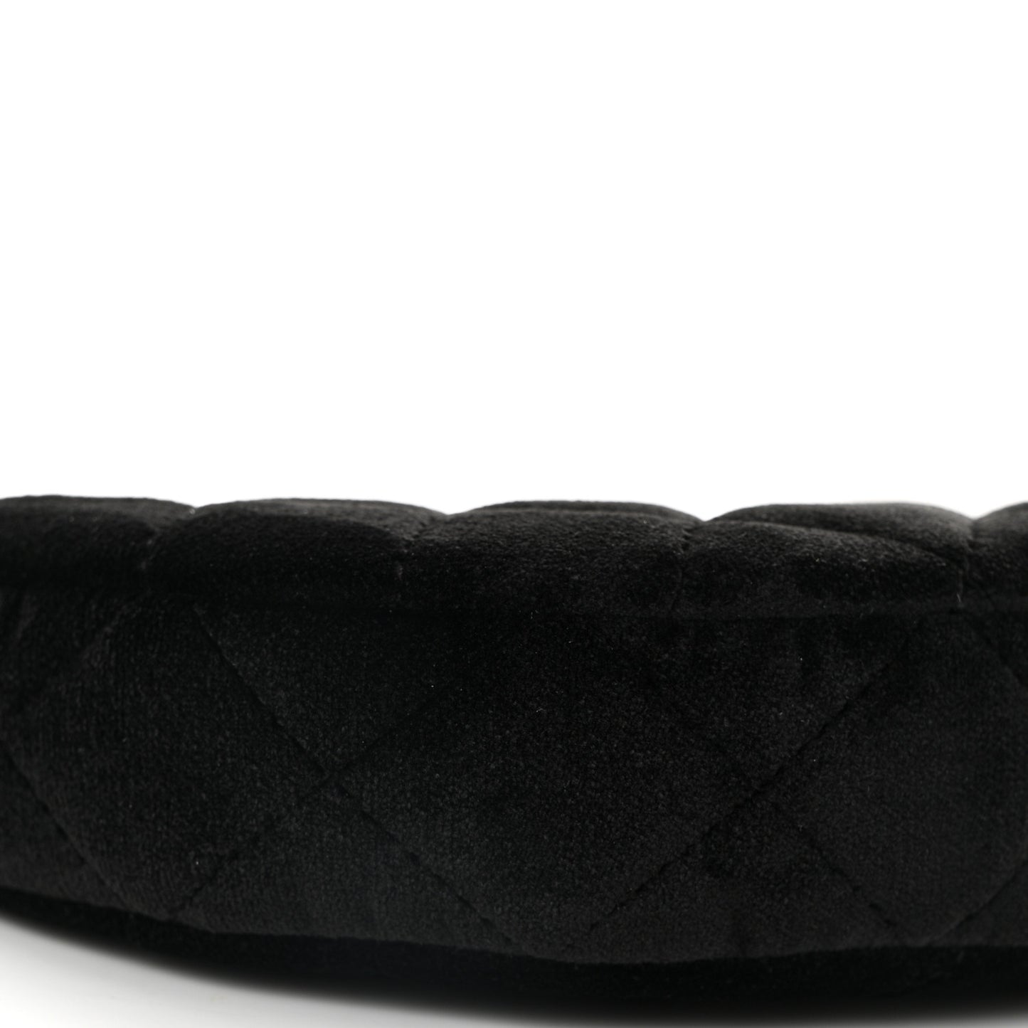 Velvet Crystal Quilted Chain Hobo Black