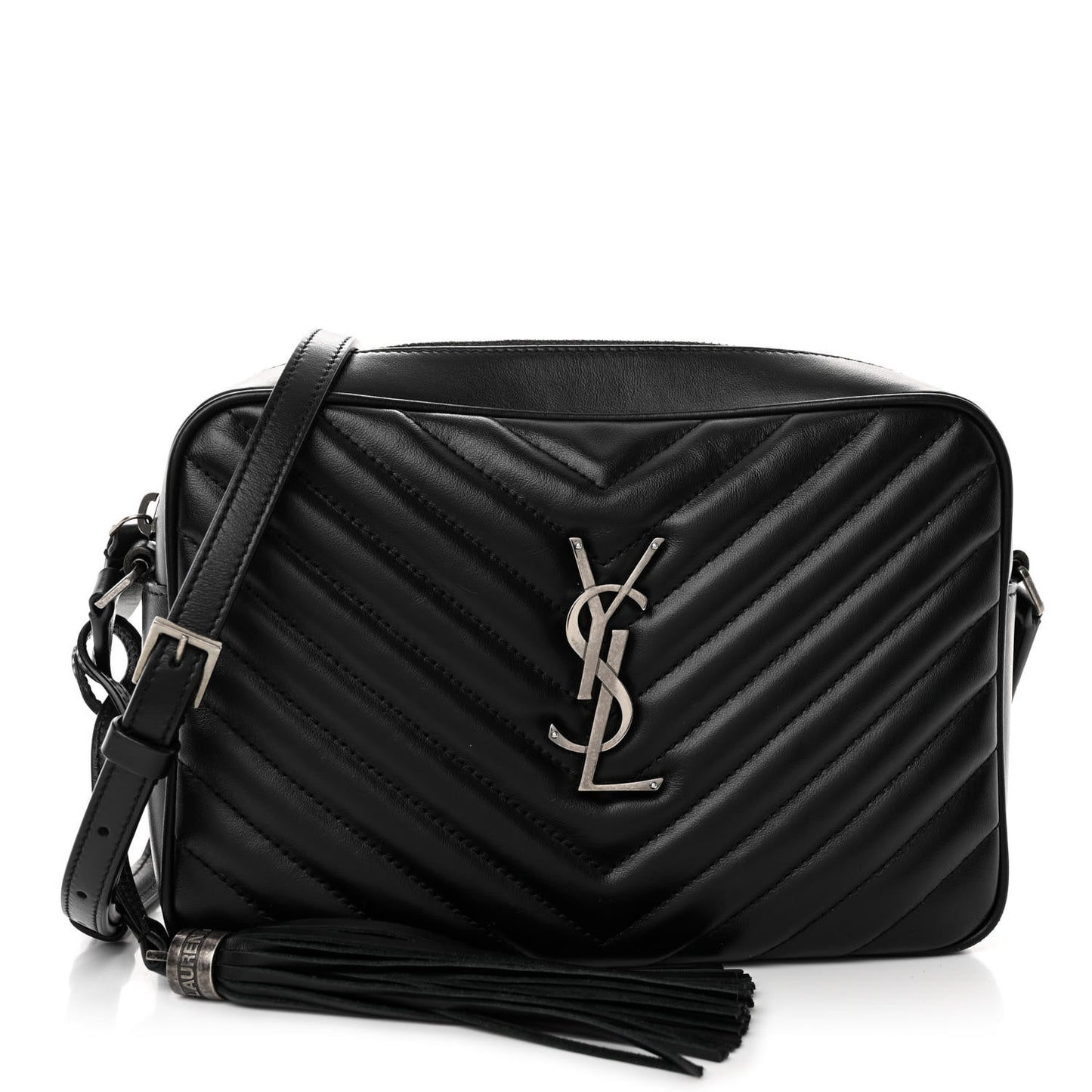 Calfskin Matelasse Monogram Lou Camera Bag Black