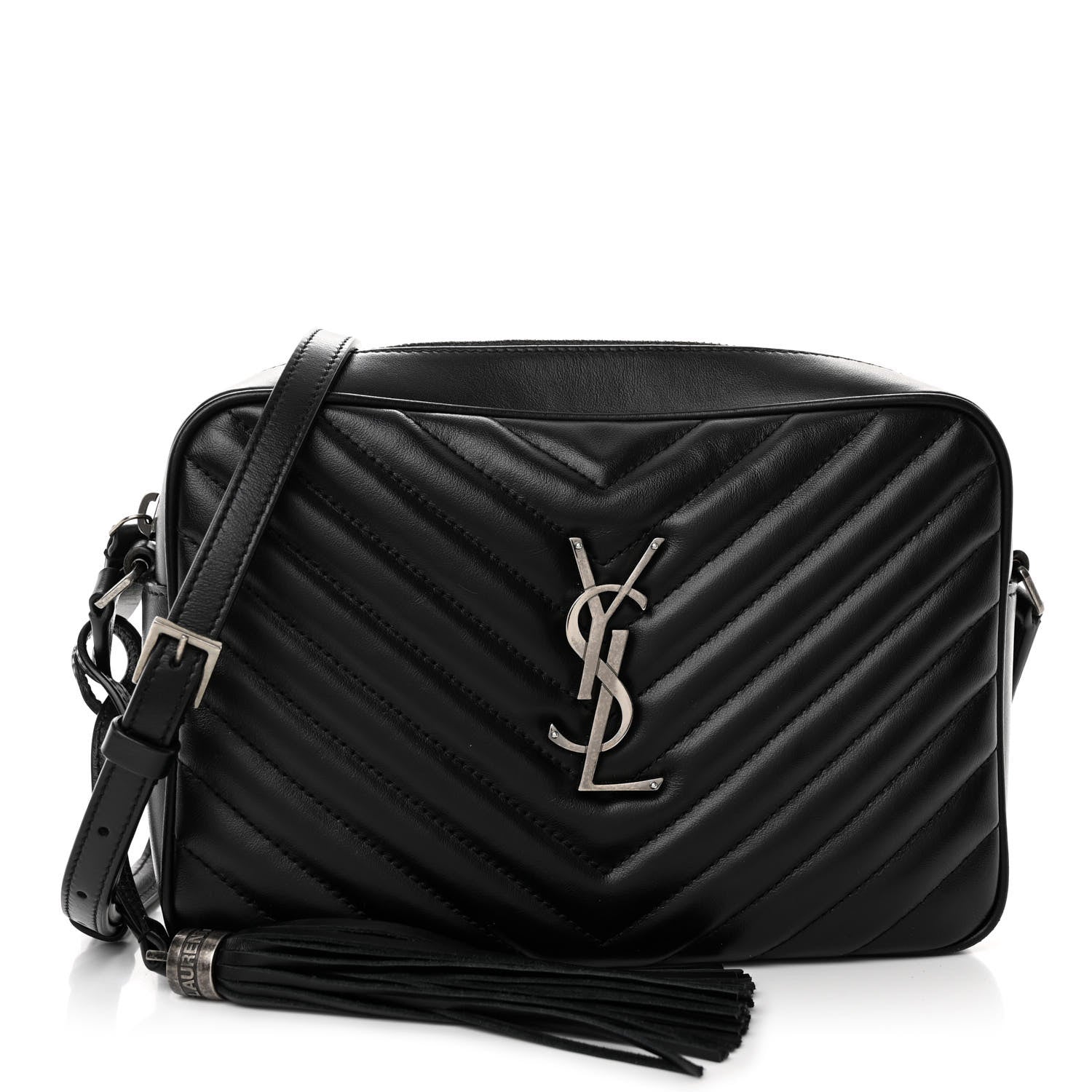 Saint Laurent Calfskin Matelasse Monogram Lou Camera Bag Black 1 of 9