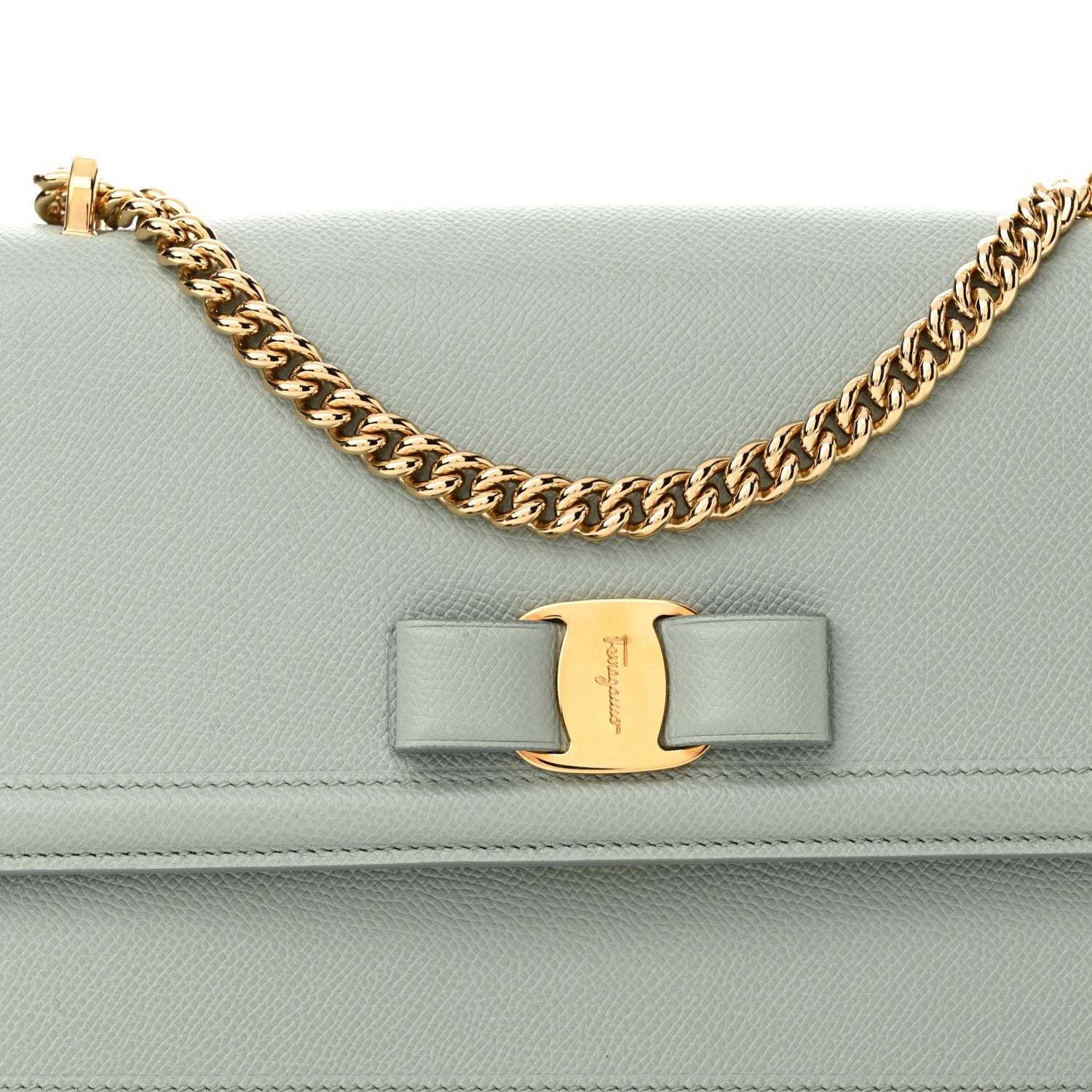 Salvatore Ferragamo Printed Calfskin Ginny Shoulder Bag Opal 7 of 11