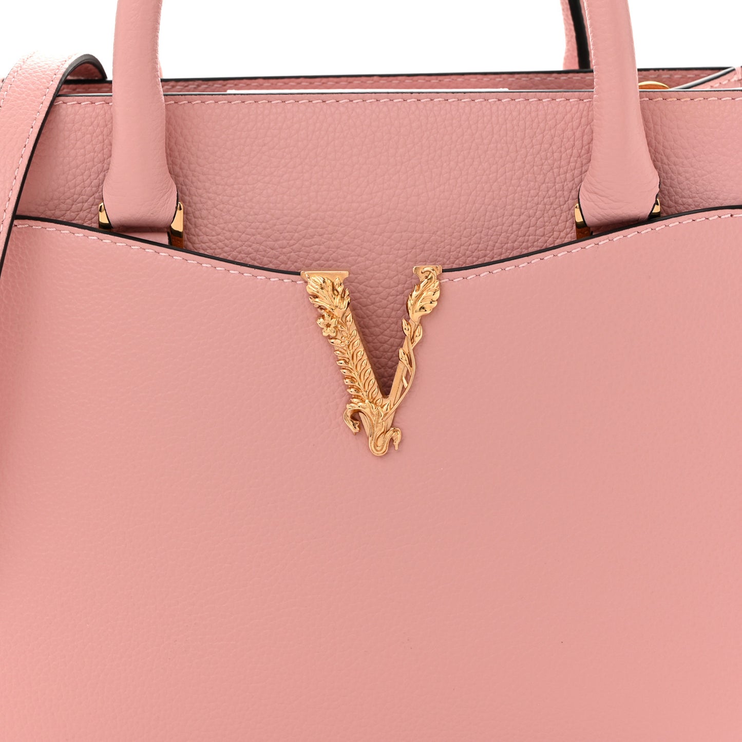 Grained Calfskin Virtus Top Handle Tote Pink