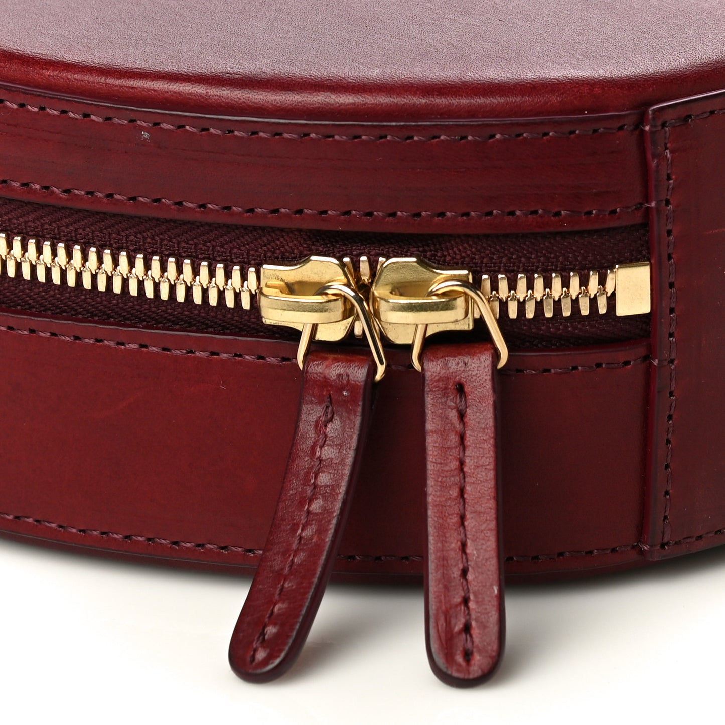 Calfskin Circle Crossbody Bag Burgundy