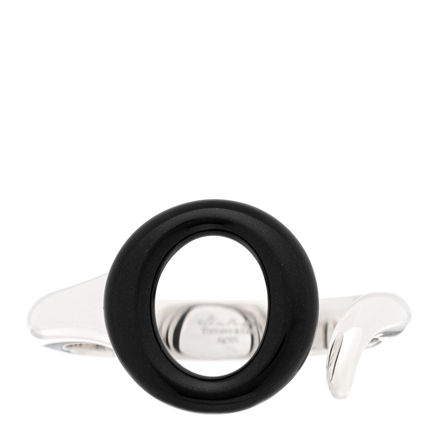 Tiffany Sterling Silver Black Jade Elsa Peretti Sevillana Cuff