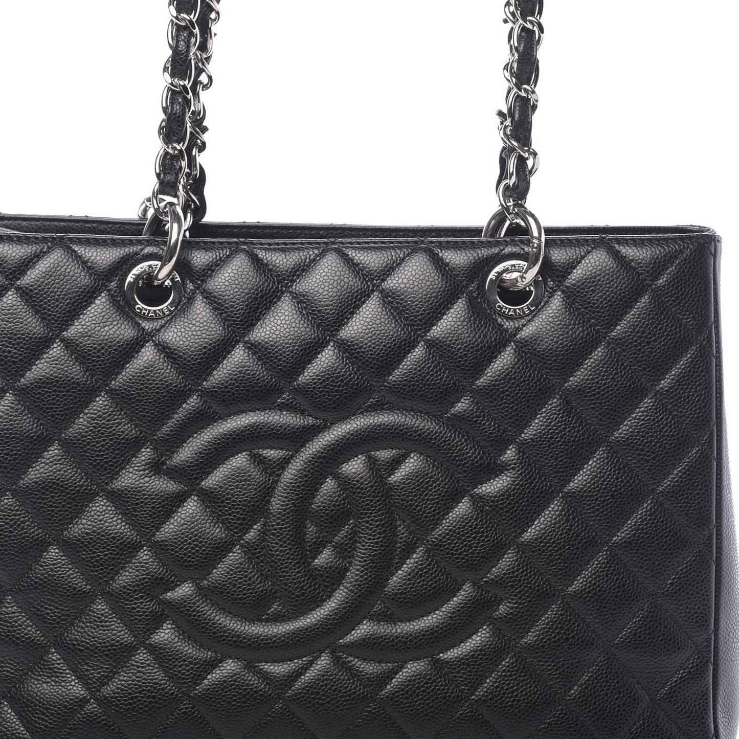 Caviar Quilted Grand Shopping Tote GST Black