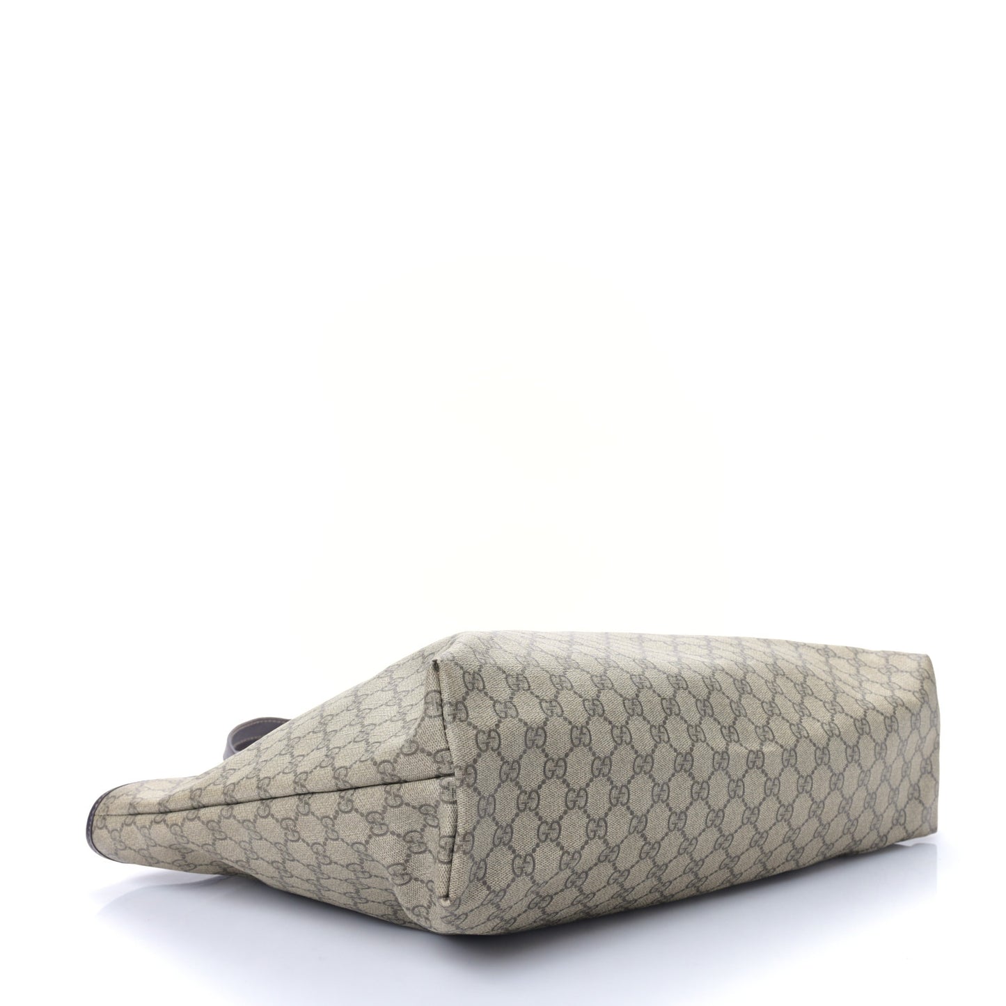 GG Supreme Monogram Medium Zippered Shopping Tote Dark Brown
