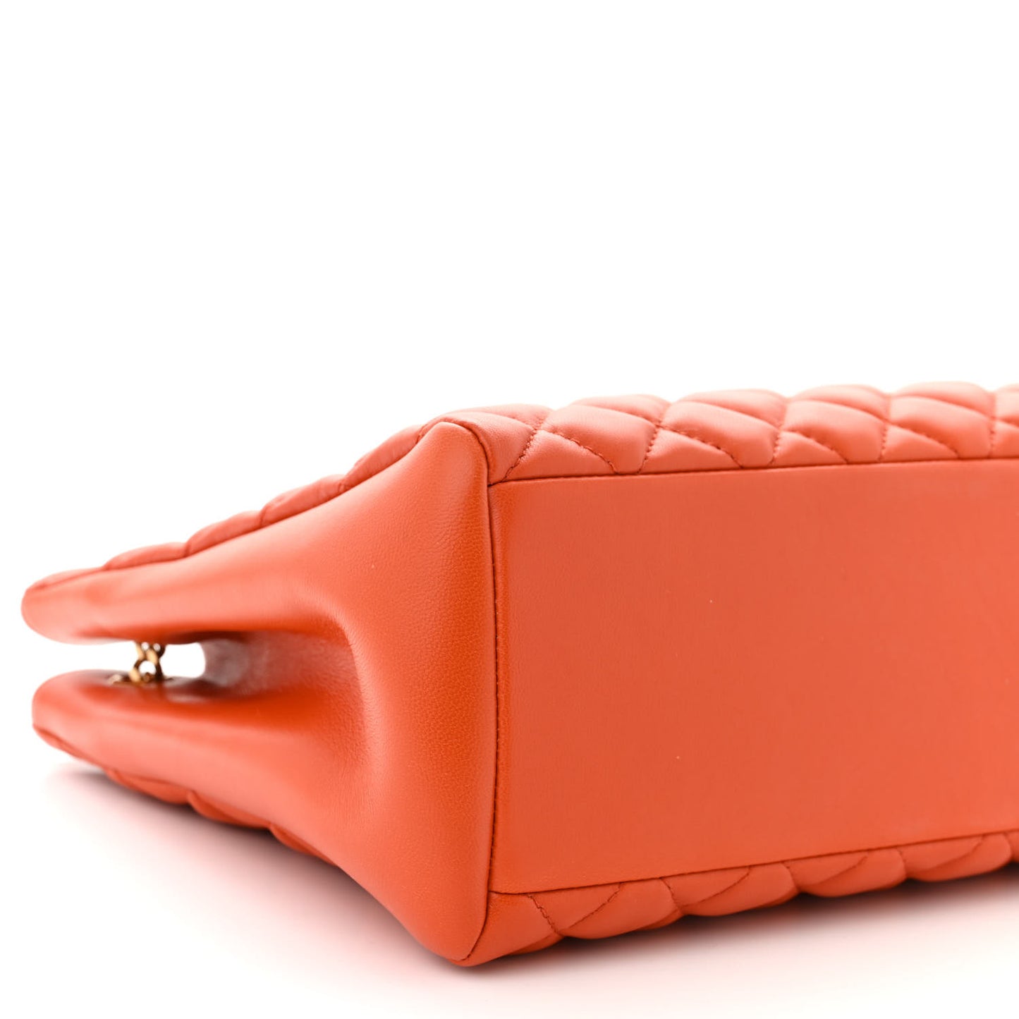 Nappa Quilted Medusa Chain Shoulder Bag Dark Orange