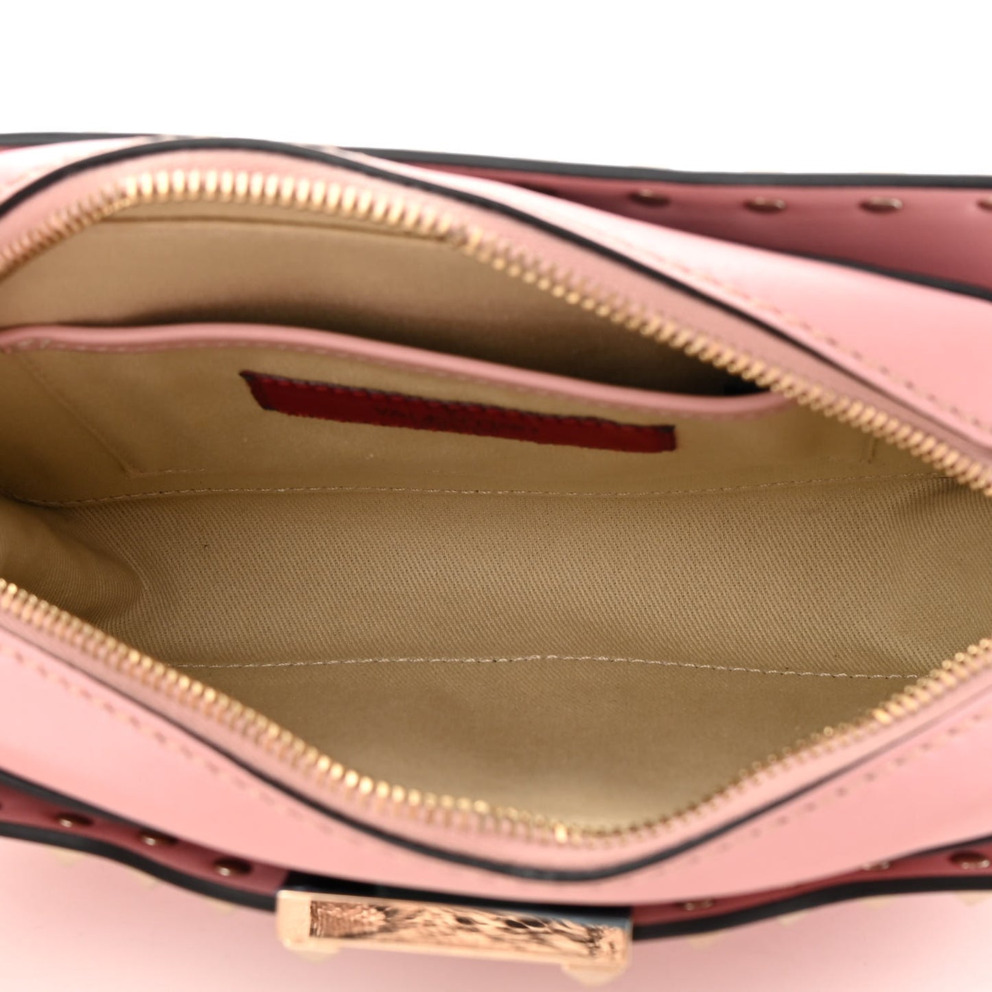Calfskin Rockstud Flip Lock Camera Crossbody Bag Loto