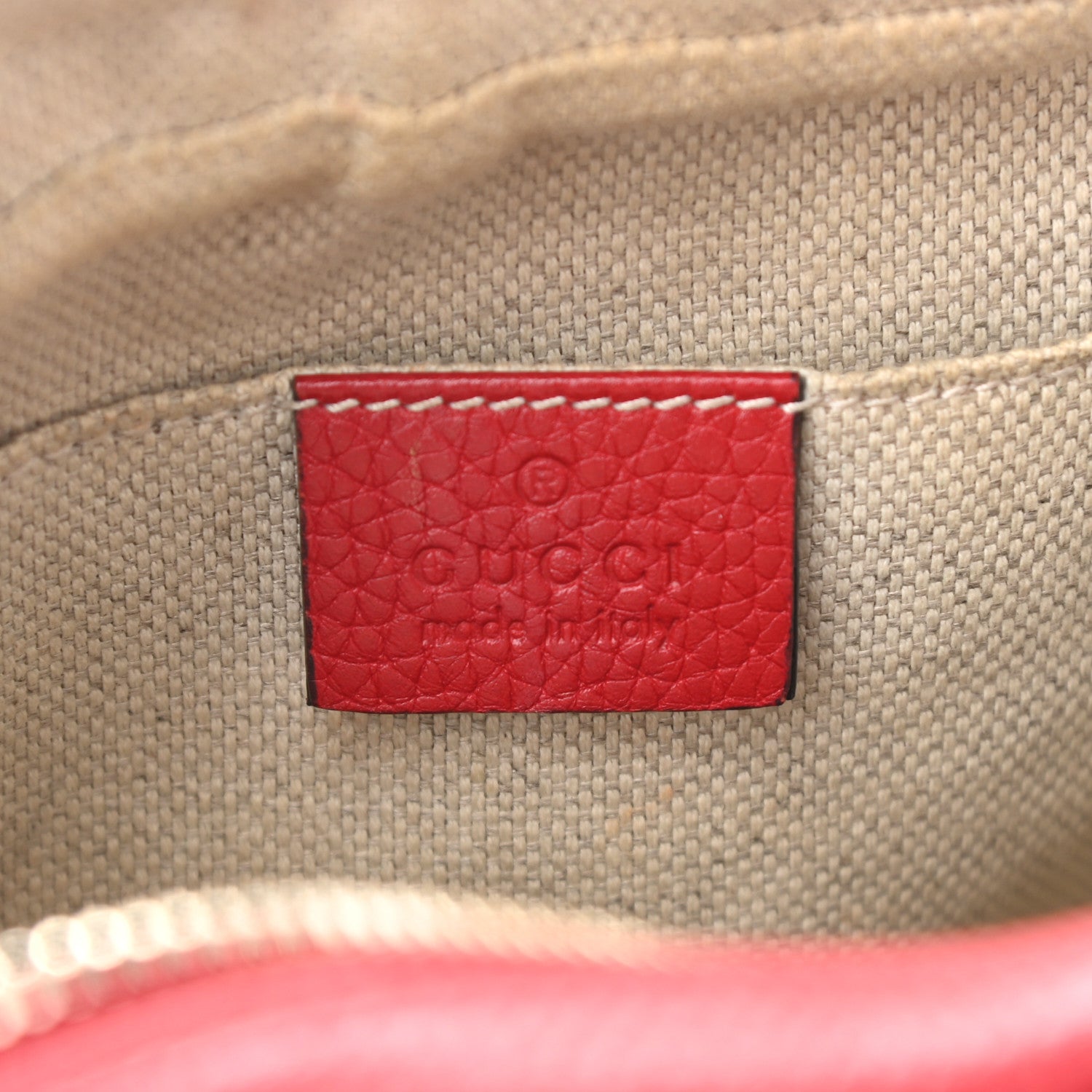 Gucci Pebbled Calfskin Small Soho Disco Bag Tabasco Red 6 of 17