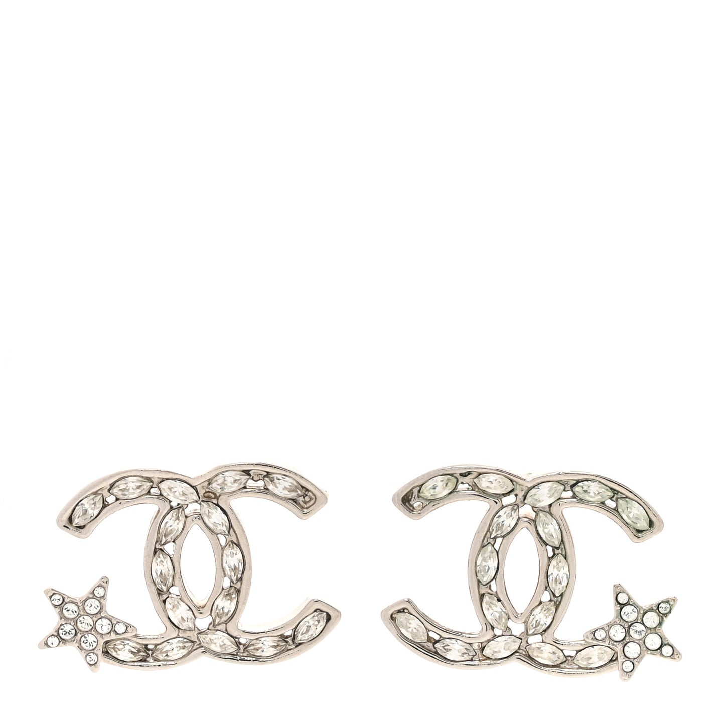 Crystal CC Starfall Earrings Silver
