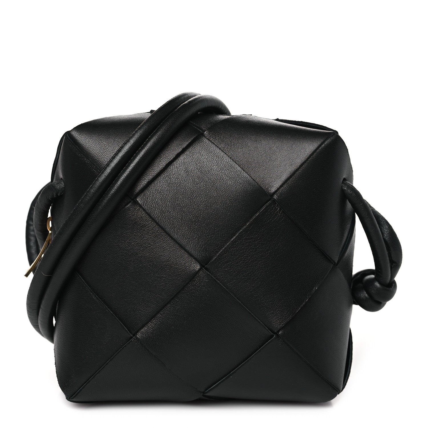 Bottega Veneta Lambskin Maxi Intrecciato Mini Cassette Camera Bag Black 1 of 9