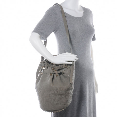 Leather Diego Bucket Bag Granite