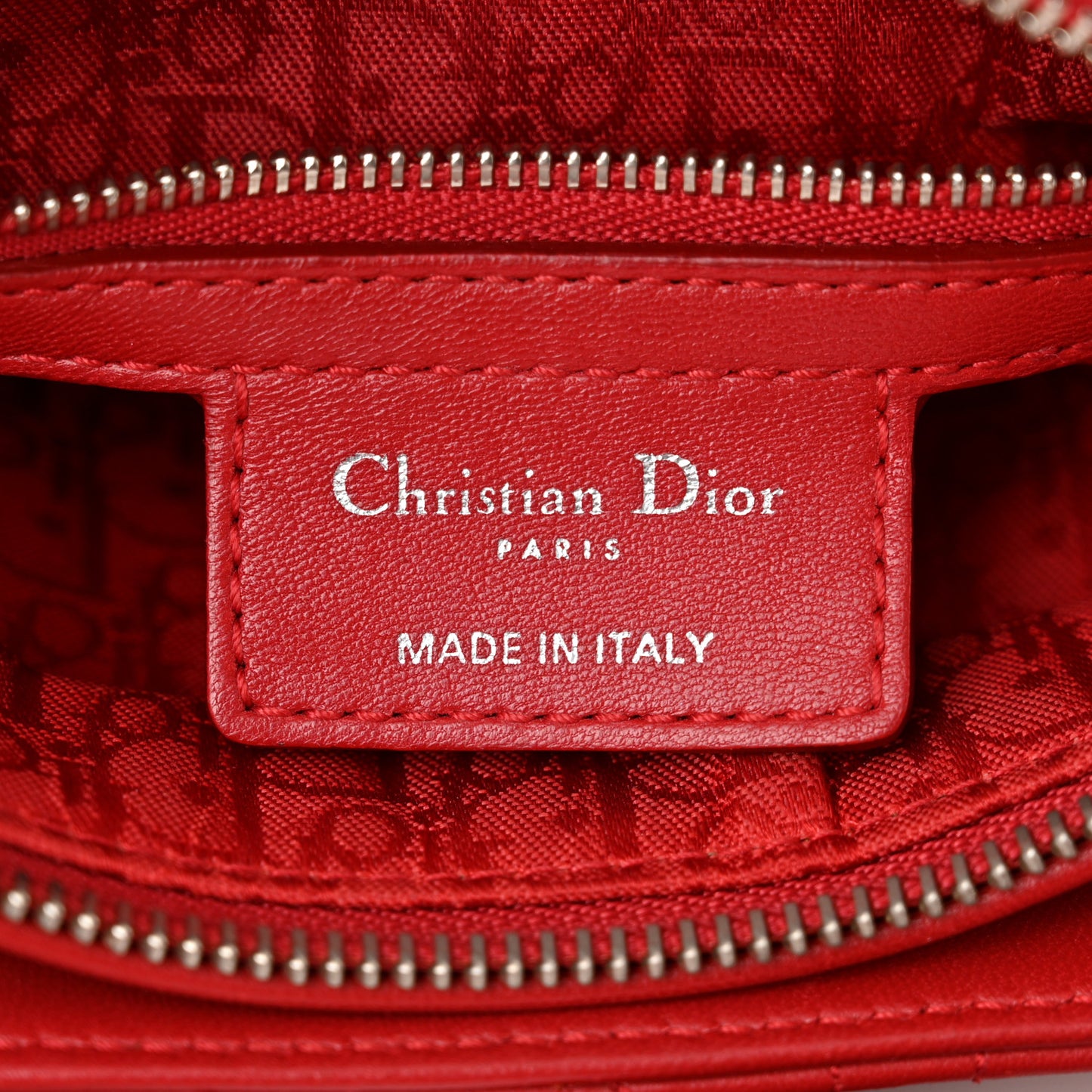 Lambskin Cannage Medium Lady Dior Red