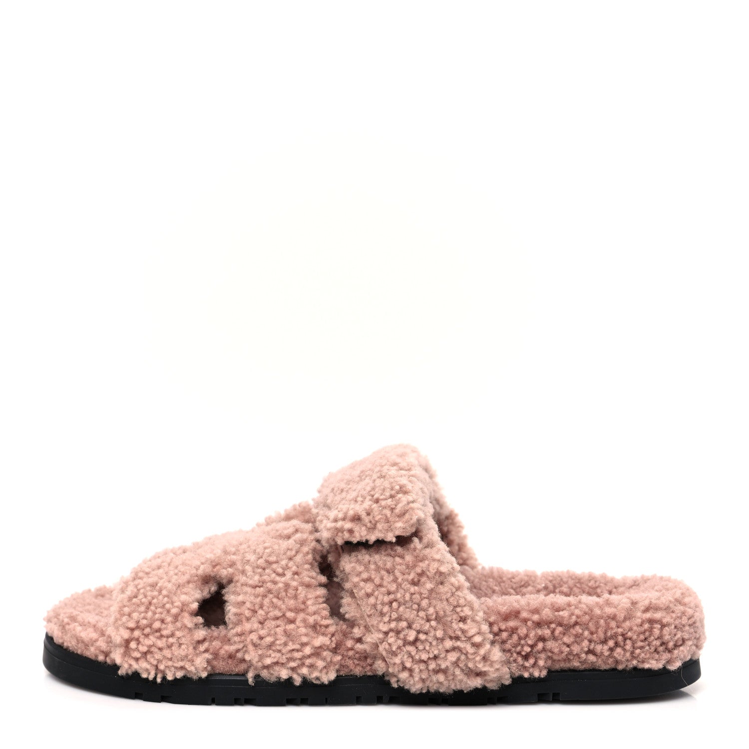 Hermes Woolskin Womens Chypre Sandals 38.5 Bois De Santal 1 of 8