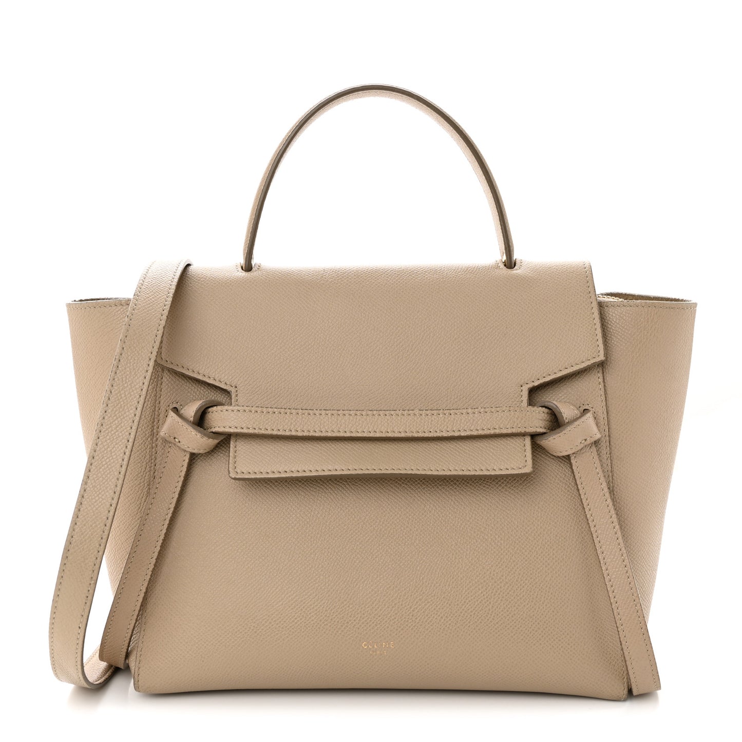 Grained Calfskin Micro Belt Bag Light Taupe