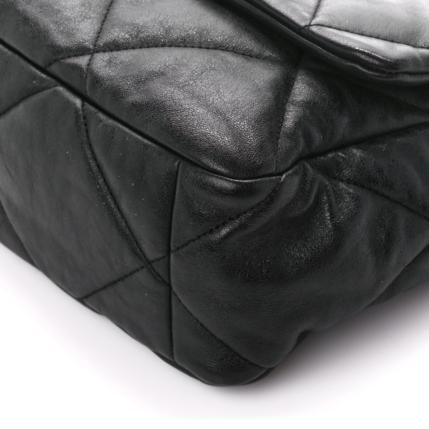 Lambskin Quilted Large Chanel 19 Flap Black