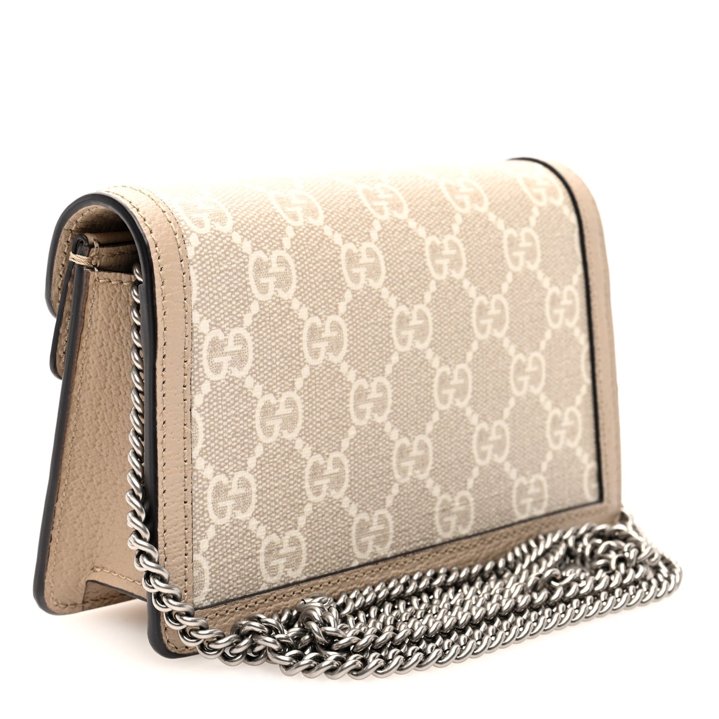 GG Supreme Monogram Textured Dollar Calfskin Super Mini Dionysus Shoulder Bag Beige Mystic White Oatmeal