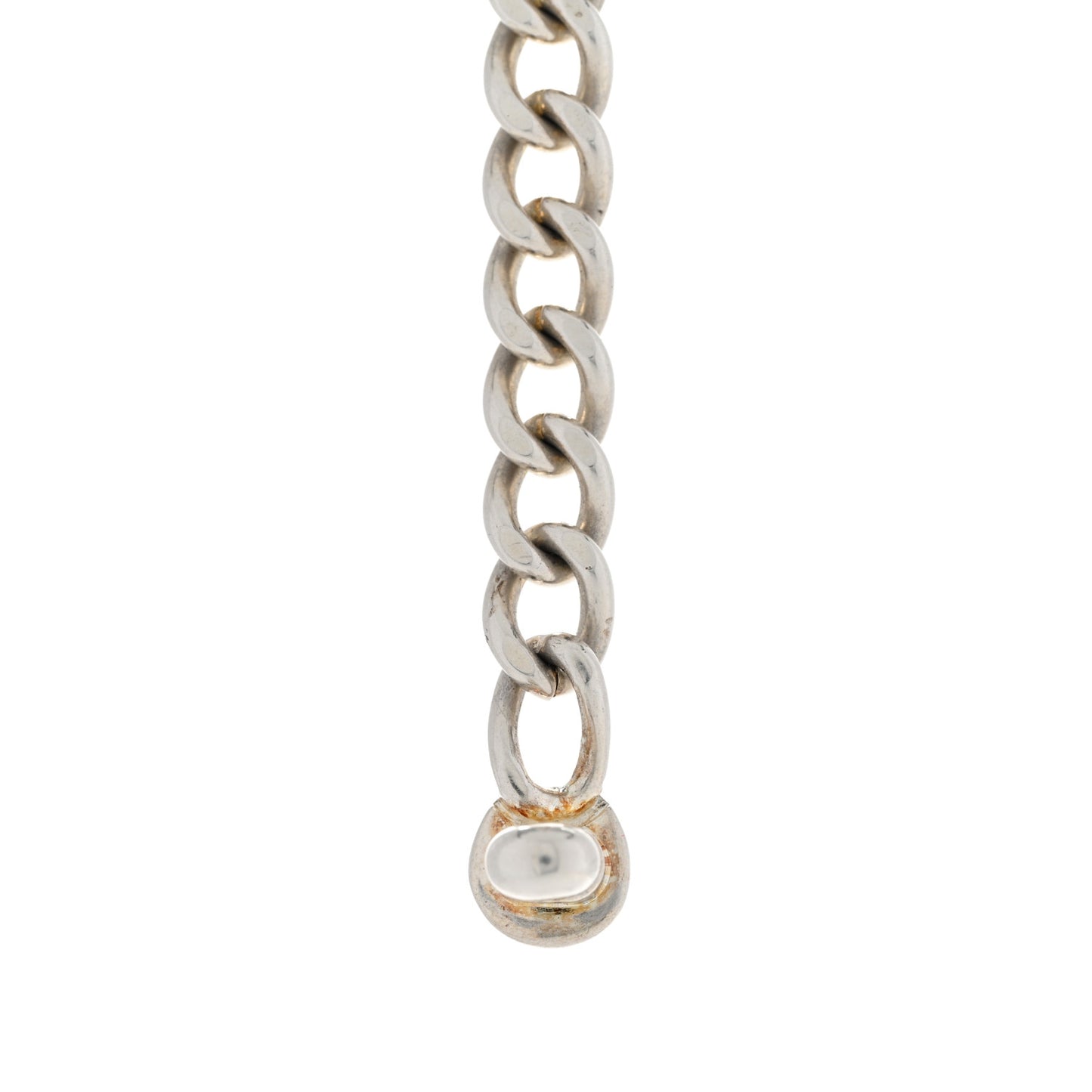 Crystal Chain Link CC Turn Lock Choker Necklace Silver Black