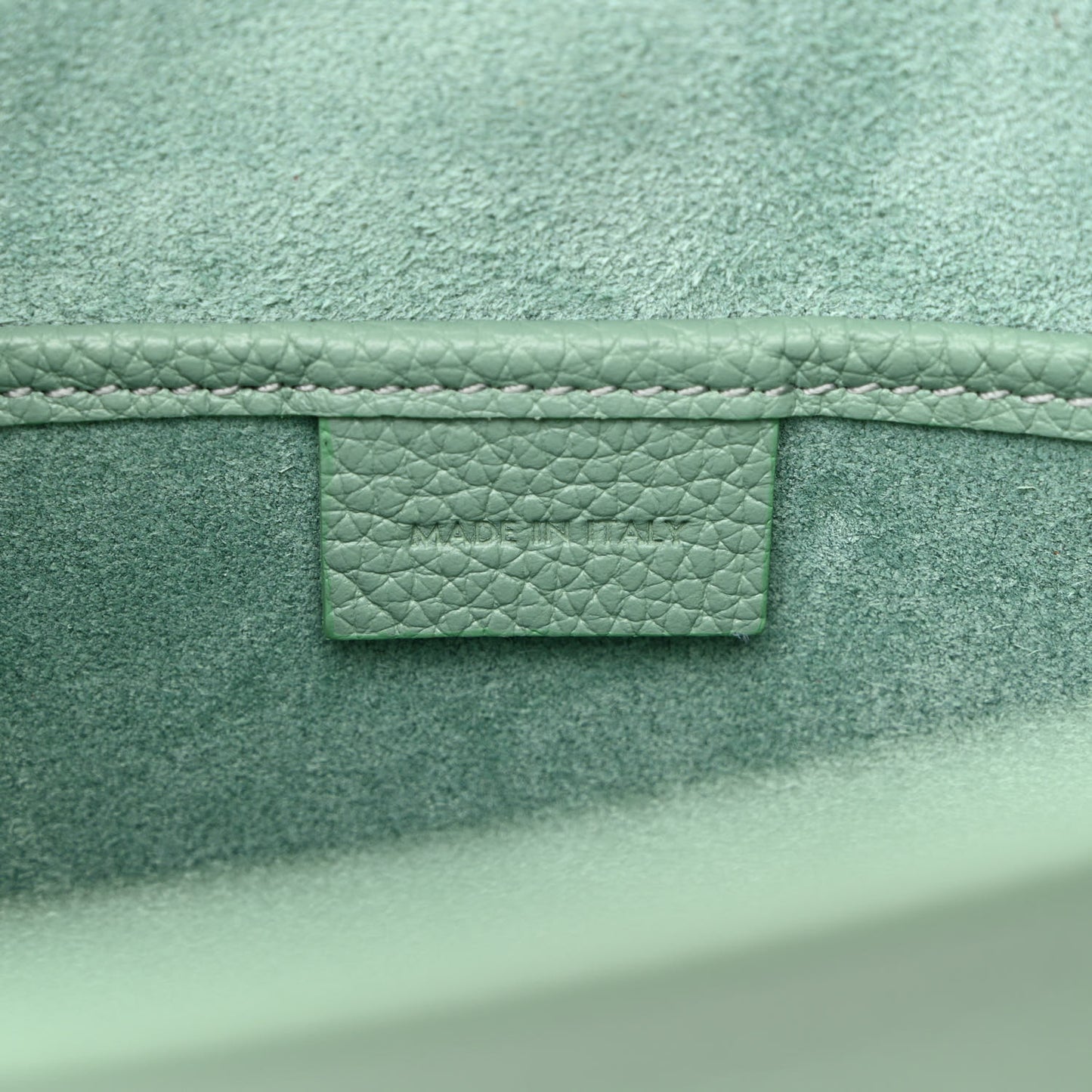 Drummed Calfskin Nano Luggage Celadon