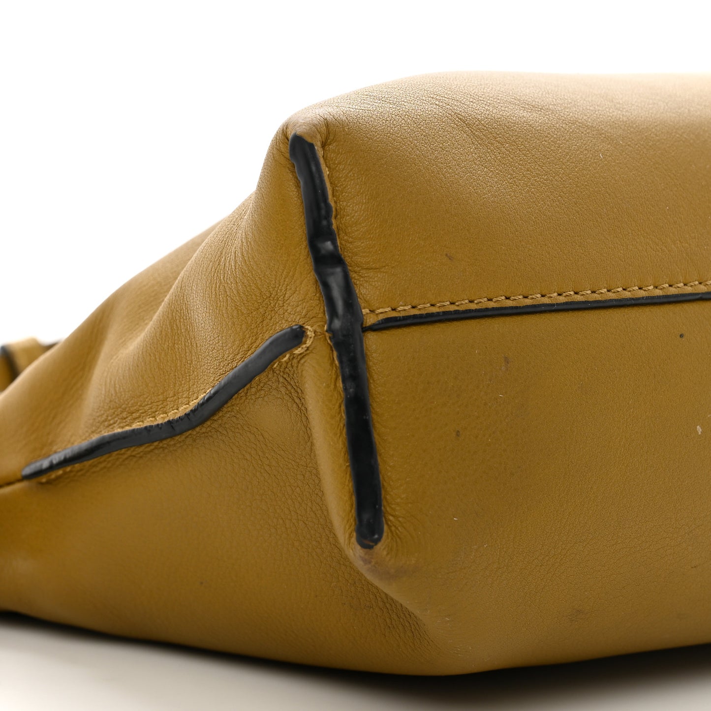 Calfskin Mini Flamenco Knot Clutch Ochre