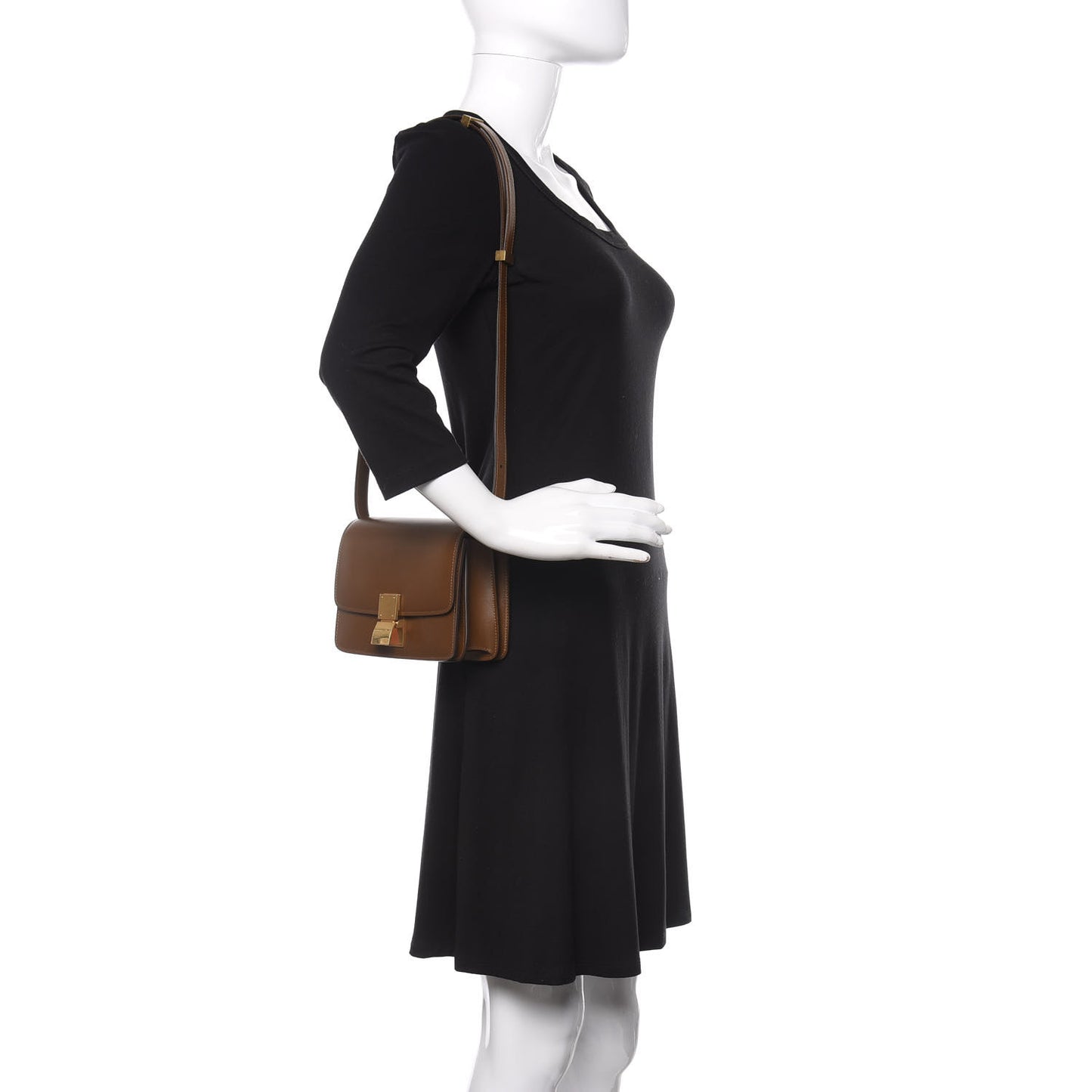 Smooth Calfskin Small Classic Box Flap Bag Camel